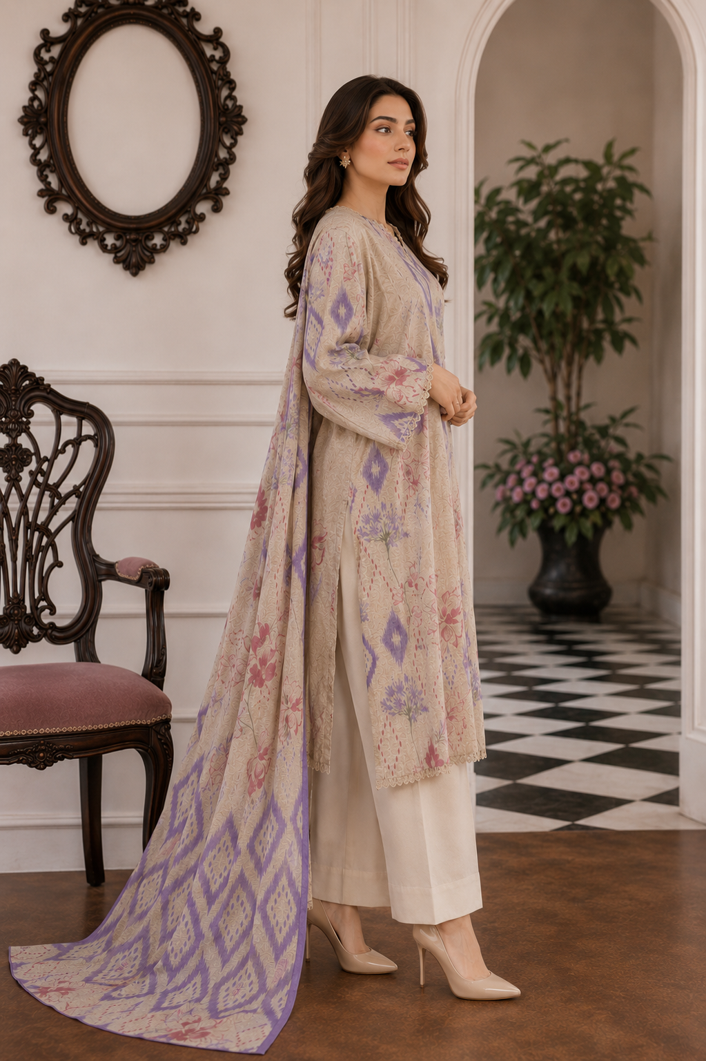 MTJ Tariq Jamil 3 Piece Printed Lawn Suit | Premium Unstitched Summer Collection 2026