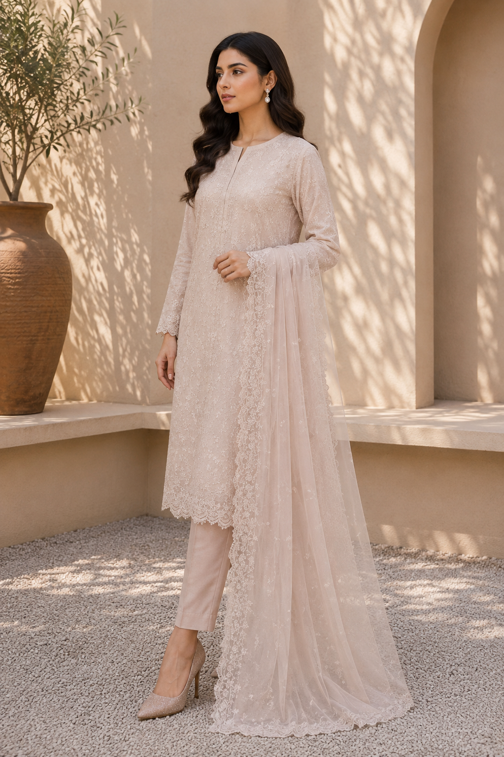 Alkaram unstitched 3 Piece Embroidered Suit for Women | Lawn Shirt, Chiffon Dupatta & Cambric Pants