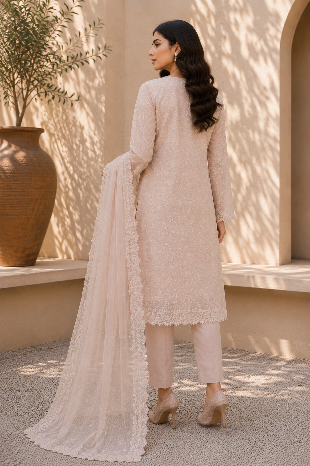 Alkaram unstitched 3 Piece Embroidered Suit for Women | Lawn Shirt, Chiffon Dupatta & Cambric Pants
