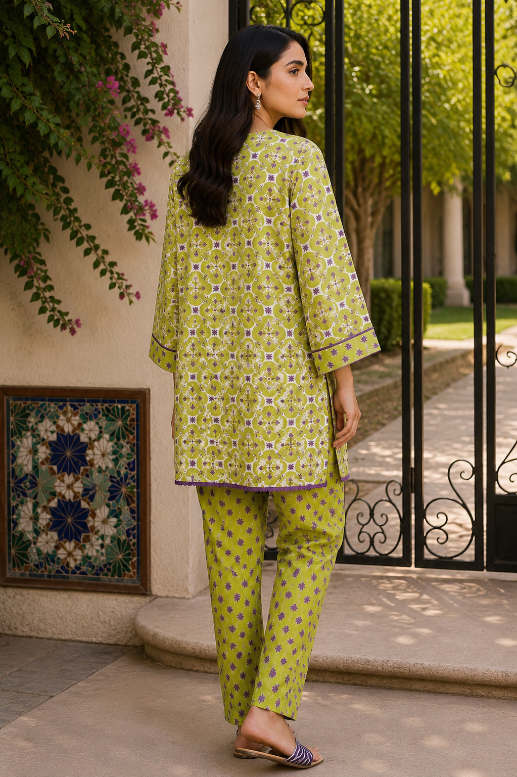 Alkaram Silver Basics 2-Piece Printed Khaddar Suit – Unstitched Shirt & Trouser | Coat Set