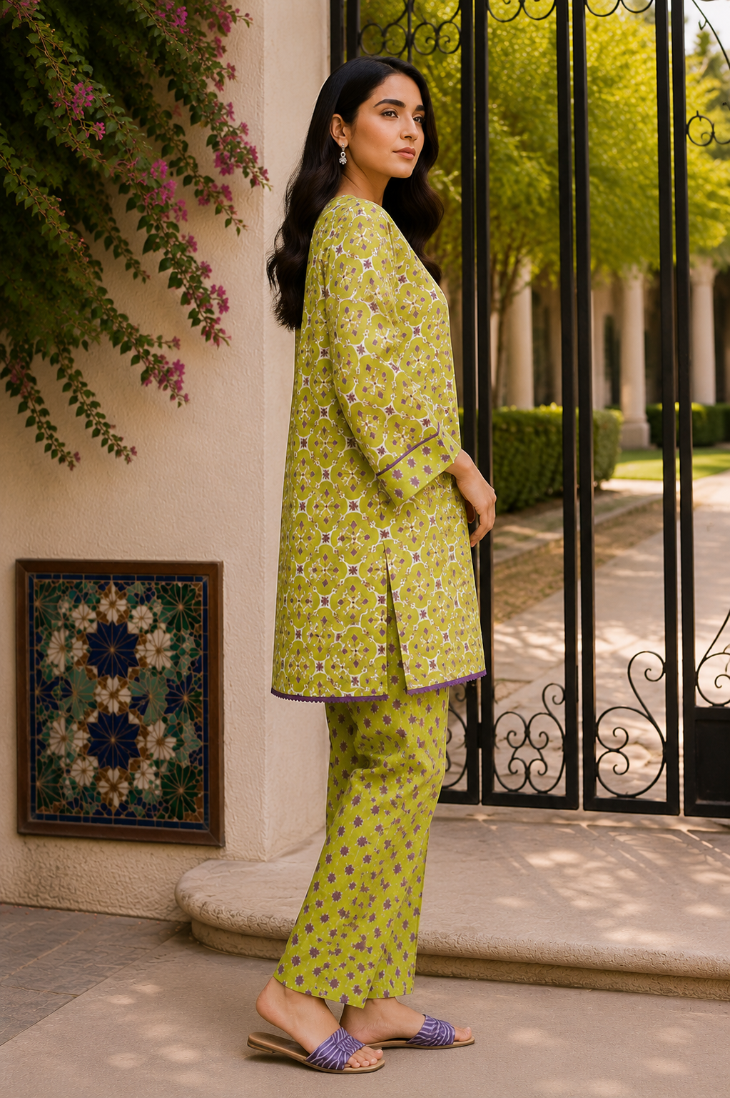 Alkaram Silver Basics 2-Piece Printed Khaddar Suit – Unstitched Shirt & Trouser | Coat Set