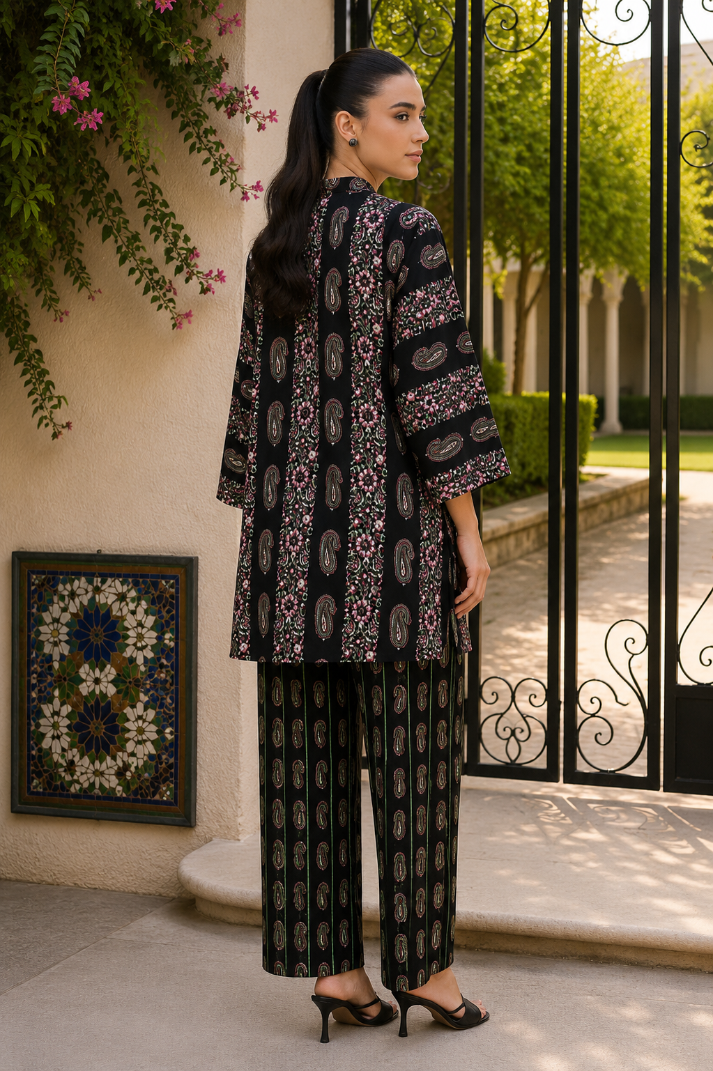 Alkaram Silver Basics 2-Piece Printed Khaddar Suit – Unstitched Shirt & Trouser | Coat Set
