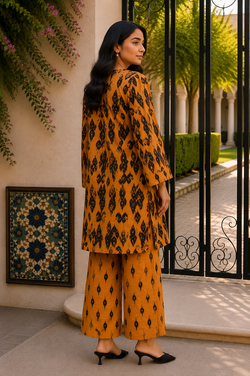 Alkaram Silver Basics 2-Piece Printed Khaddar Suit – Unstitched Shirt & Trouser | Coat Set