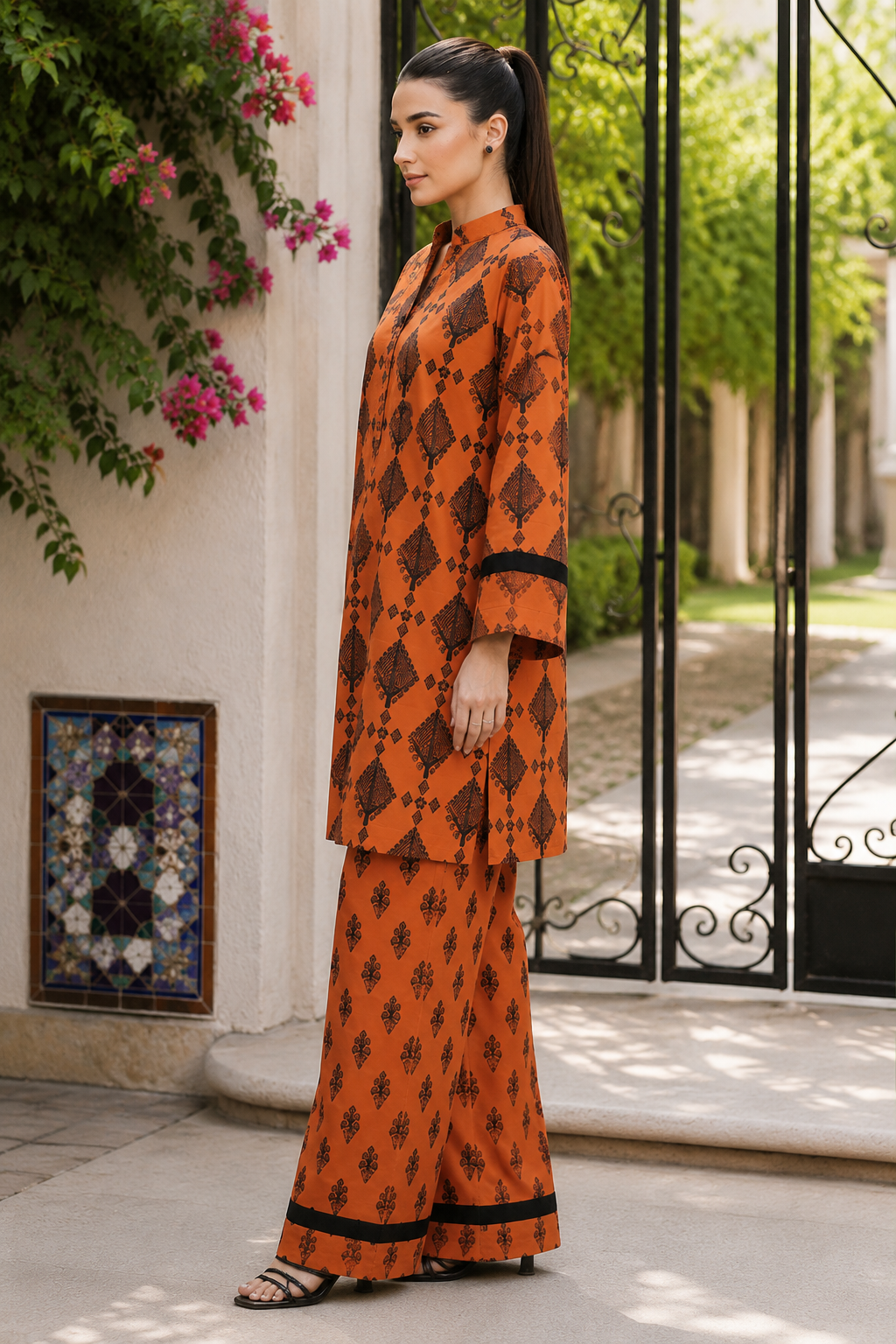 Alkaram Silver Basics 2-Piece Printed Khaddar Suit – Unstitched Shirt & Trouser | Coat Set