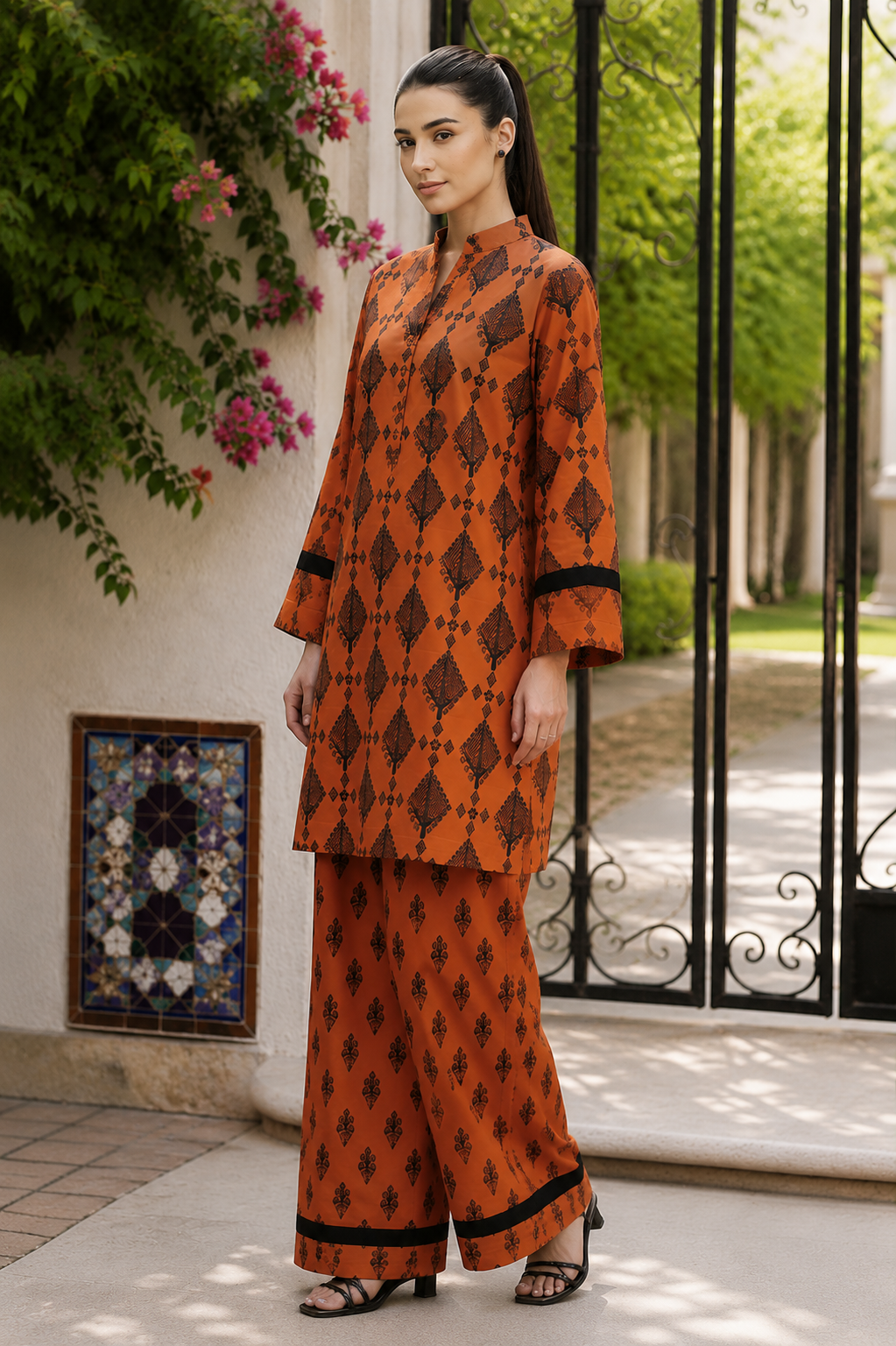 Alkaram Silver Basics 2-Piece Printed Khaddar Suit – Unstitched Shirt & Trouser | Coat Set