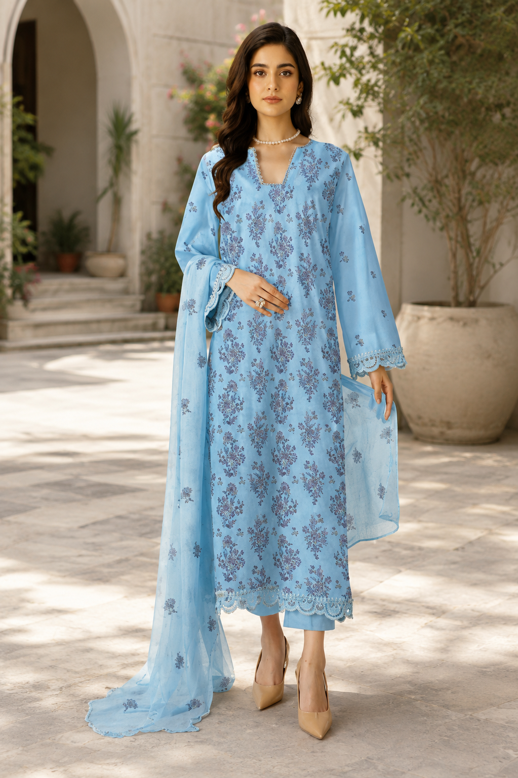 Bareeze Summer Collection Unstitched 3 Piece Embroidered Lawn Suit for Women