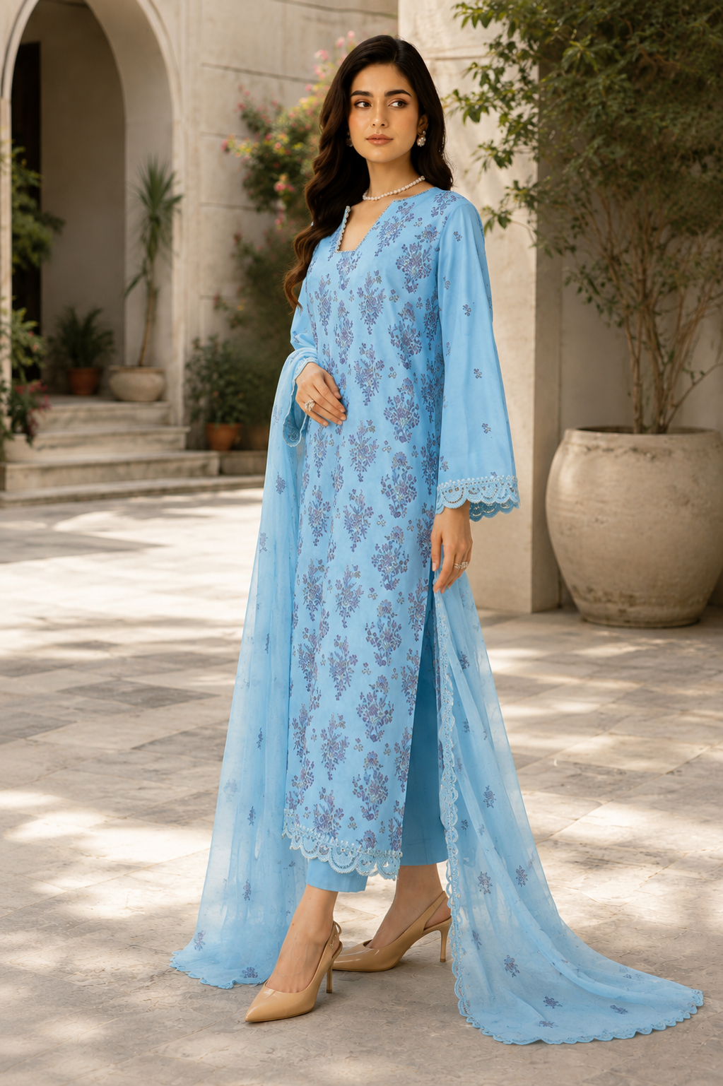 Bareeze Summer Collection Unstitched 3 Piece Embroidered Lawn Suit for Women