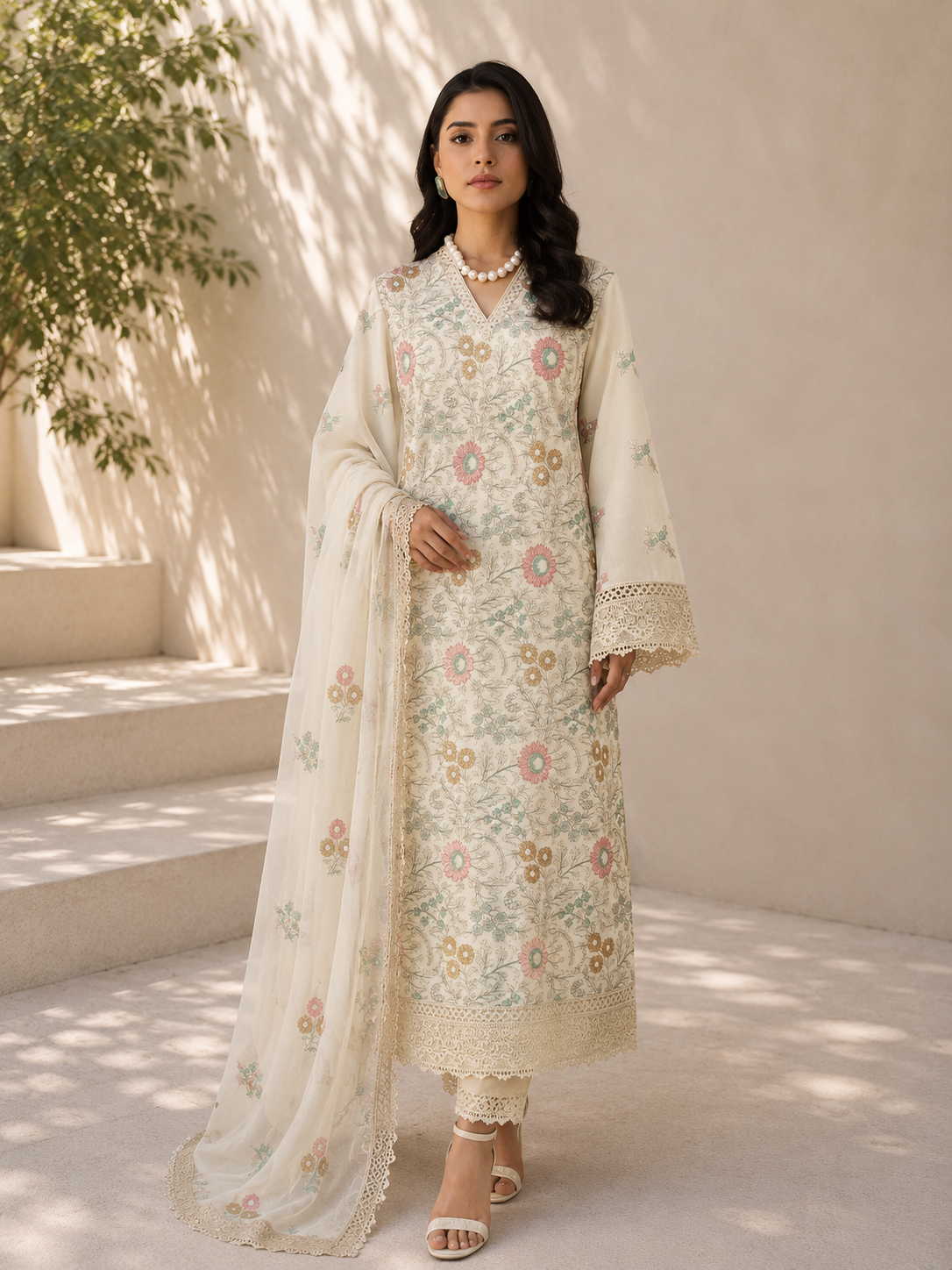 Bareeze Summer Collection Unstitched 3 Piece Embroidered Lawn Suit for Women