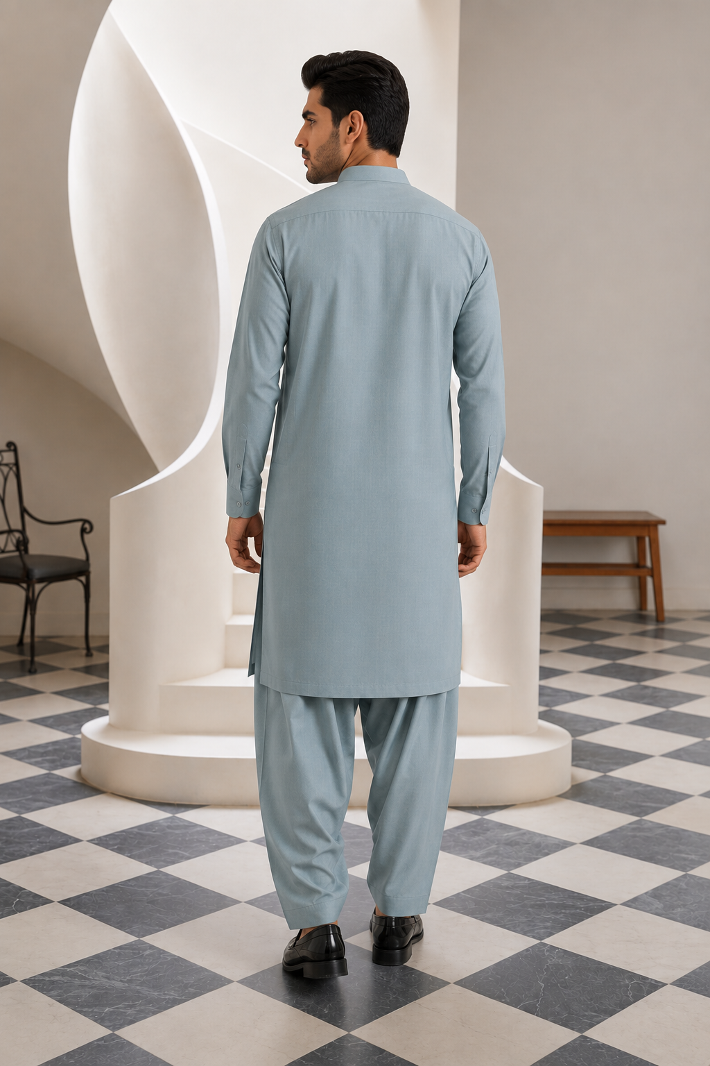 GulAhmed Men’s Unstitched Suit | Superior Quality Soft Cotton Men’s Collection /Turkish Blue