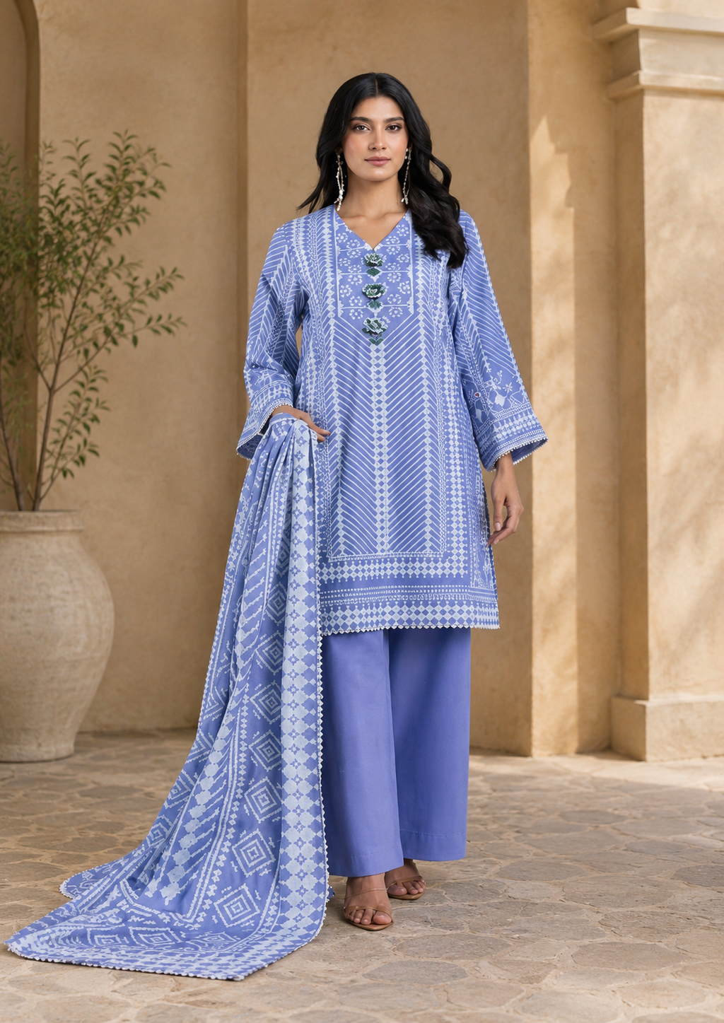 Bonanza Satrangi 3-Piece Digital Printed Lawn Suit – Unstitched Shirt, Dupatta & Trouser