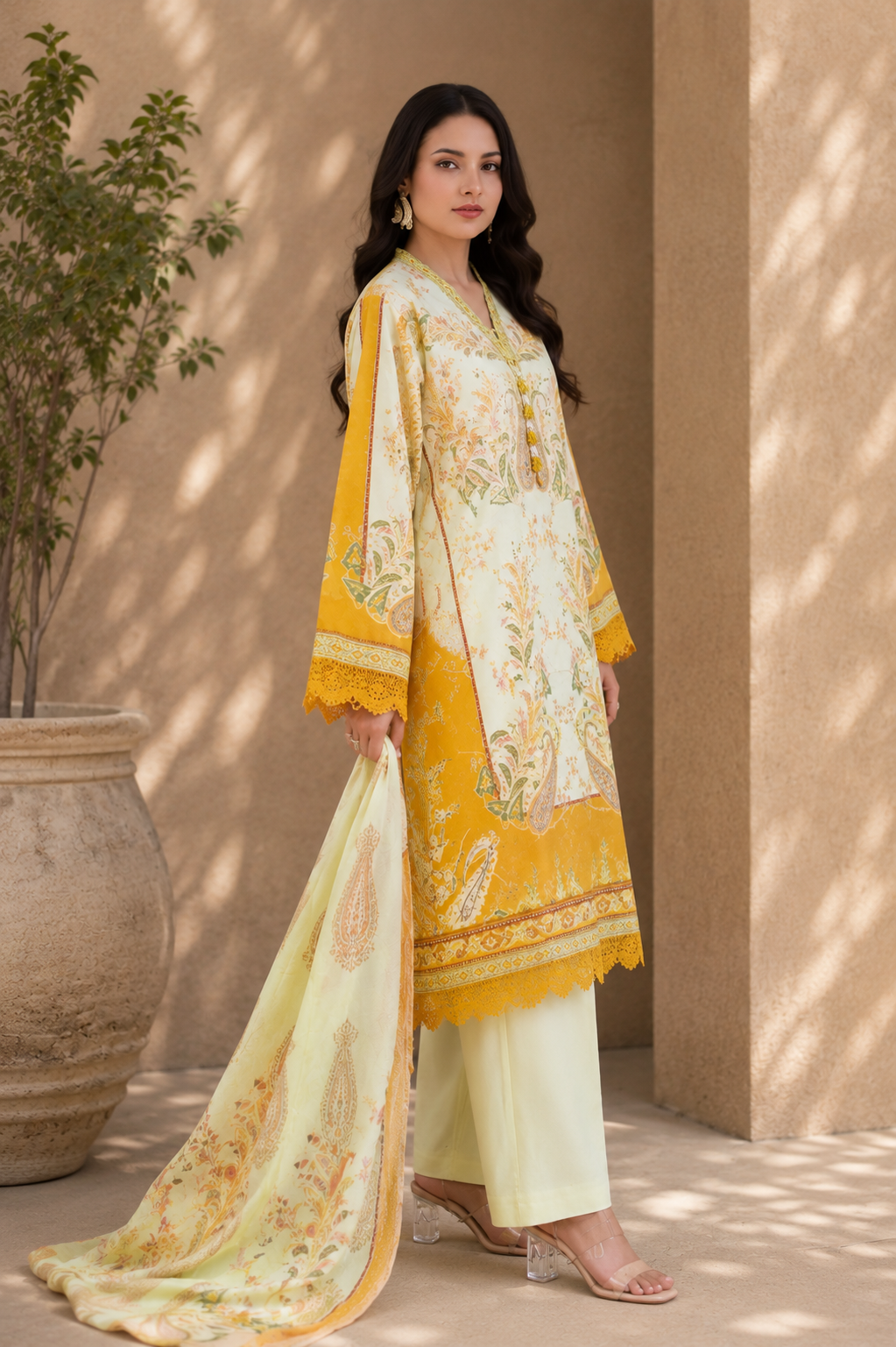 Bonanza Satrangi 3-Piece Digital Printed Lawn Suit – Unstitched Shirt, Dupatta & Trouser