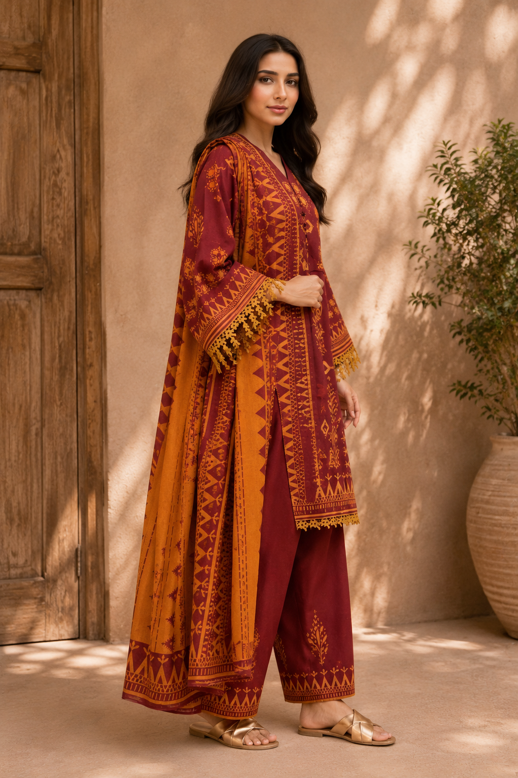 Bonanza Satrangi 3-Piece Digital Printed Lawn Suit – Unstitched Shirt, Dupatta & Trouser