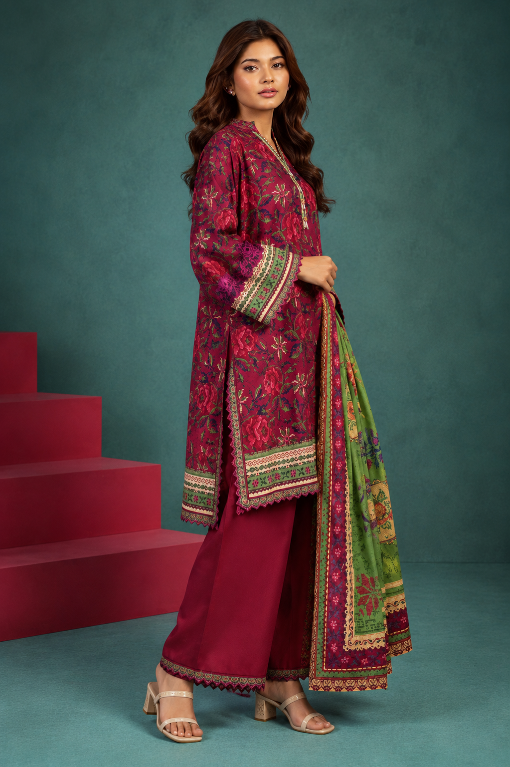 Bonanza Satrangi 3-Piece Digital Printed Lawn Suit – Unstitched Shirt, Dupatta & Trouser