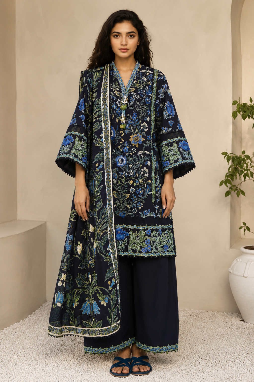 Bonanza Satrangi 3-Piece Digital Printed Lawn Suit – Unstitched Shirt, Dupatta & Trouser