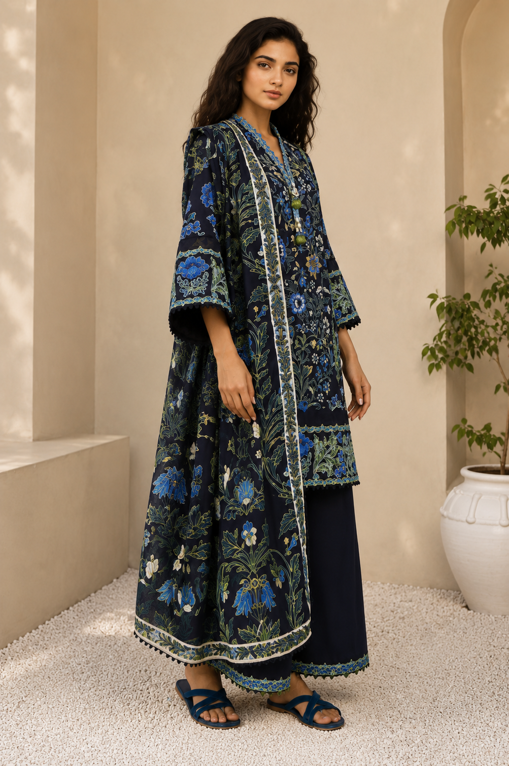 Bonanza Satrangi 3-Piece Digital Printed Lawn Suit – Unstitched Shirt, Dupatta & Trouser