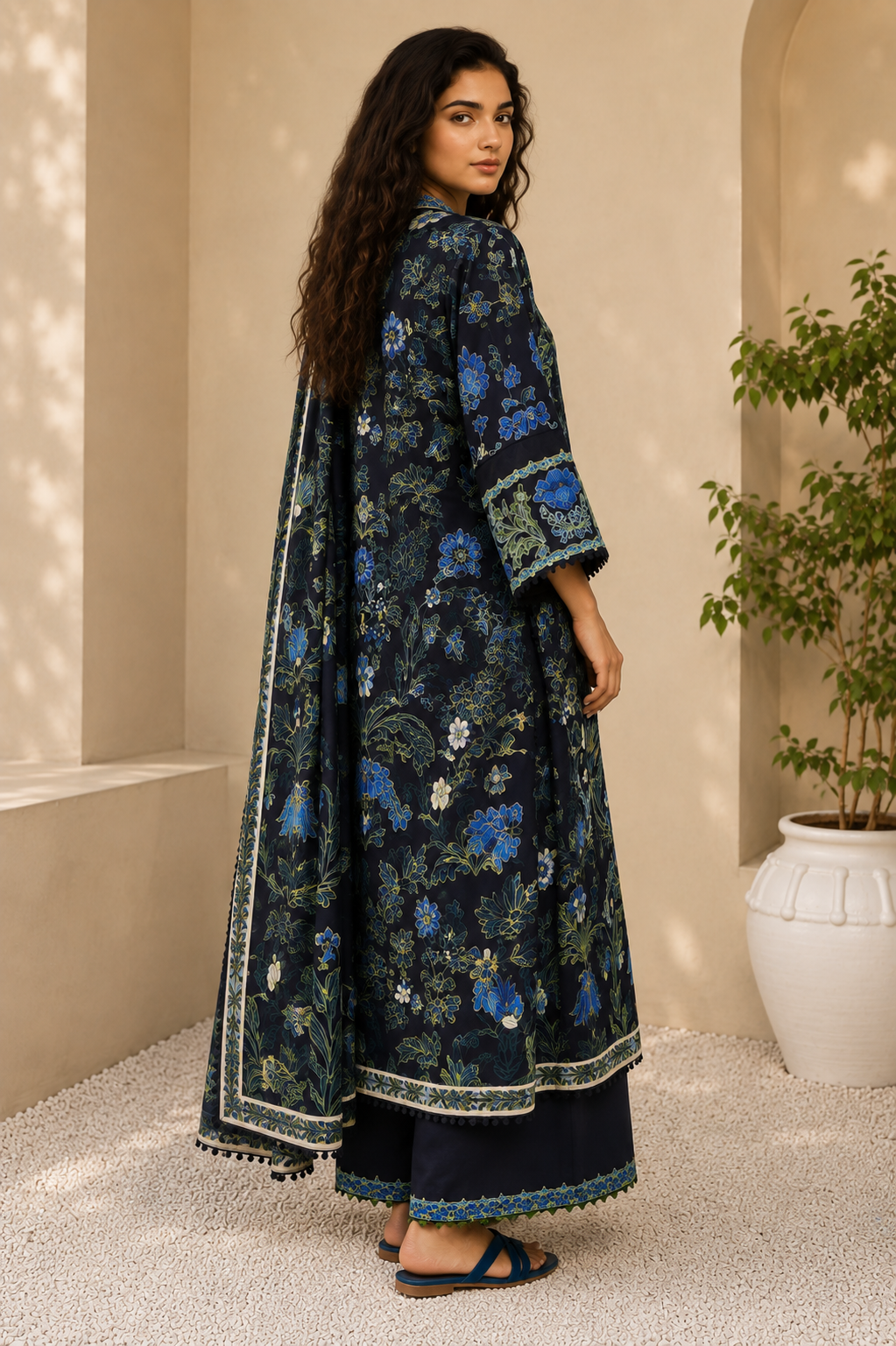 Bonanza Satrangi 3-Piece Digital Printed Lawn Suit – Unstitched Shirt, Dupatta & Trouser