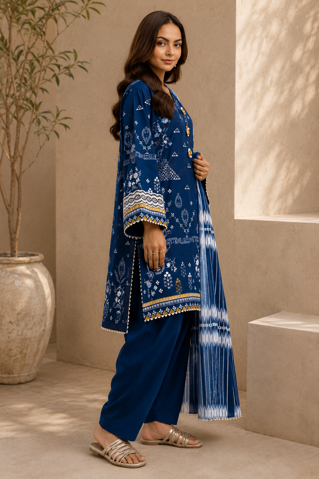 Bonanza Satrangi 3-Piece Digital Printed Lawn Suit – Unstitched Shirt, Dupatta & Trouser