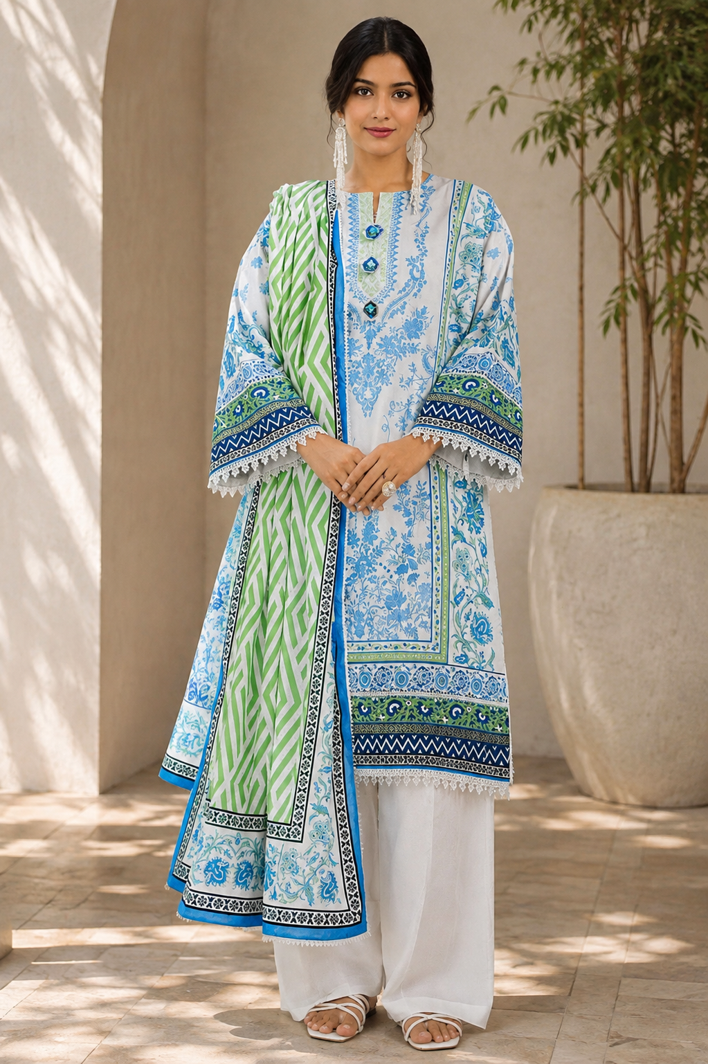 Bonanza Satrangi 3-Piece Digital Printed Lawn Suit – Unstitched Shirt, Dupatta & Trouser