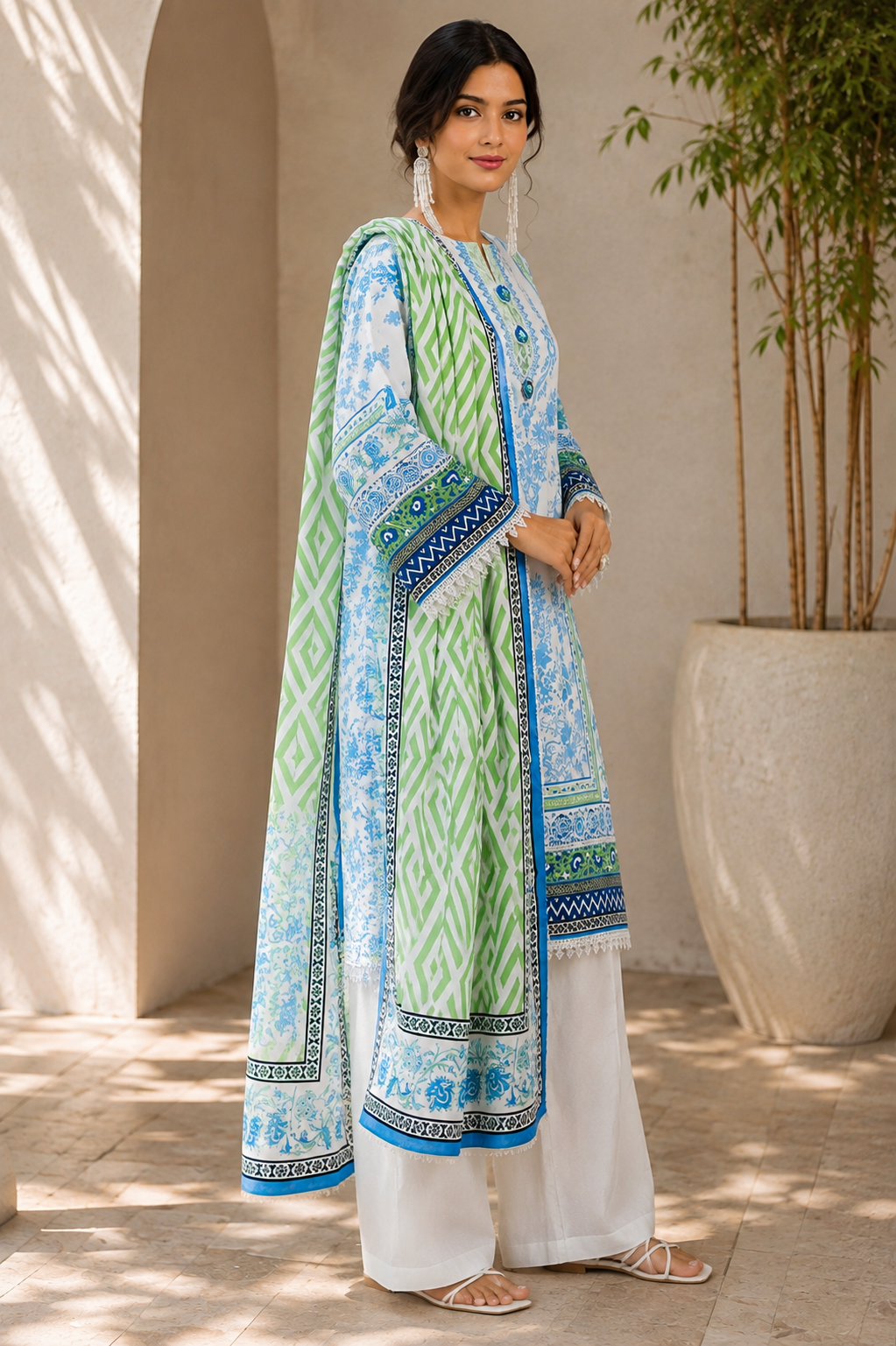 Bonanza Satrangi 3-Piece Digital Printed Lawn Suit – Unstitched Shirt, Dupatta & Trouser