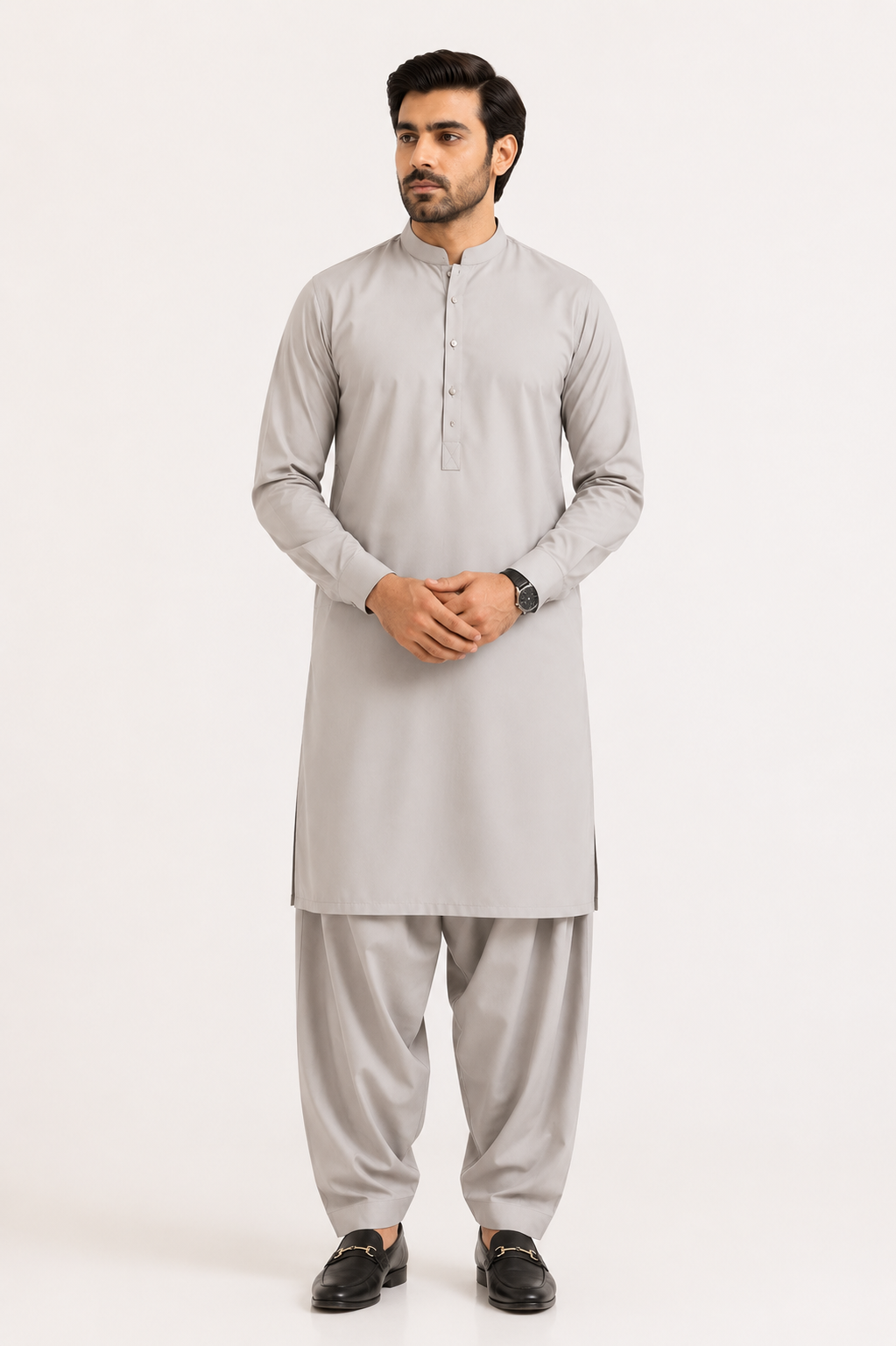 Gul Chamak Men’s Unstitched Suit | Superior Quality Soft Cotton Men’s Collection /Lite Grey