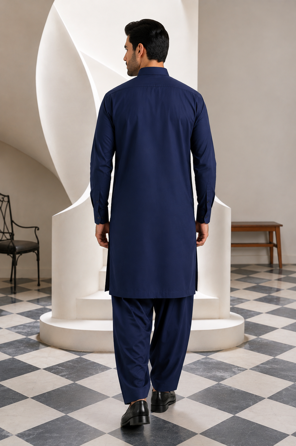 GulAhmed Men’s Unstitched Suit | Superior Quality Soft Cotton Men’s Collection /Navy Blue