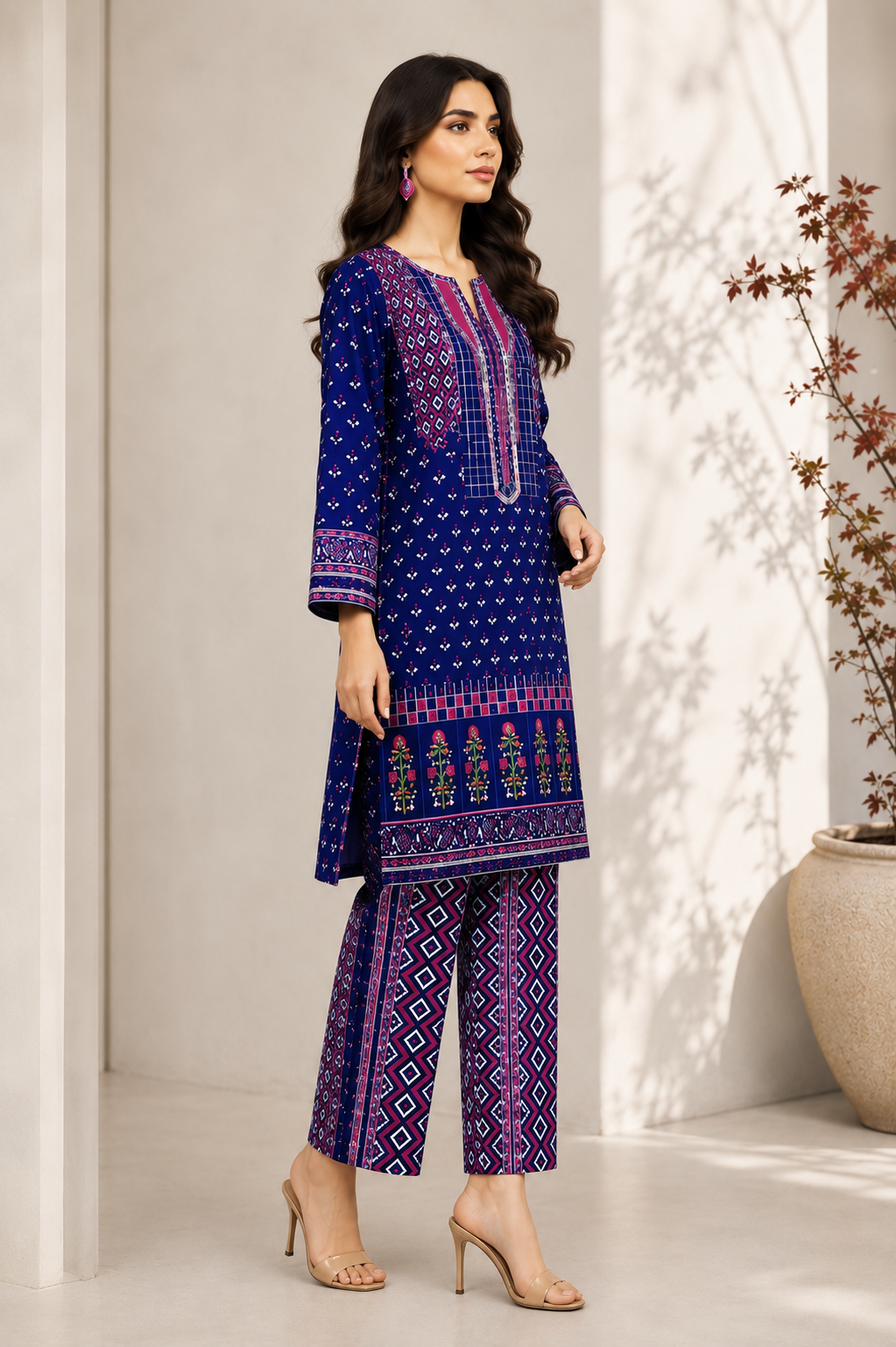 Alkaram Printed 2 Piece Unstitched Lawn Suit for Women | Printed Shirt & Trouser