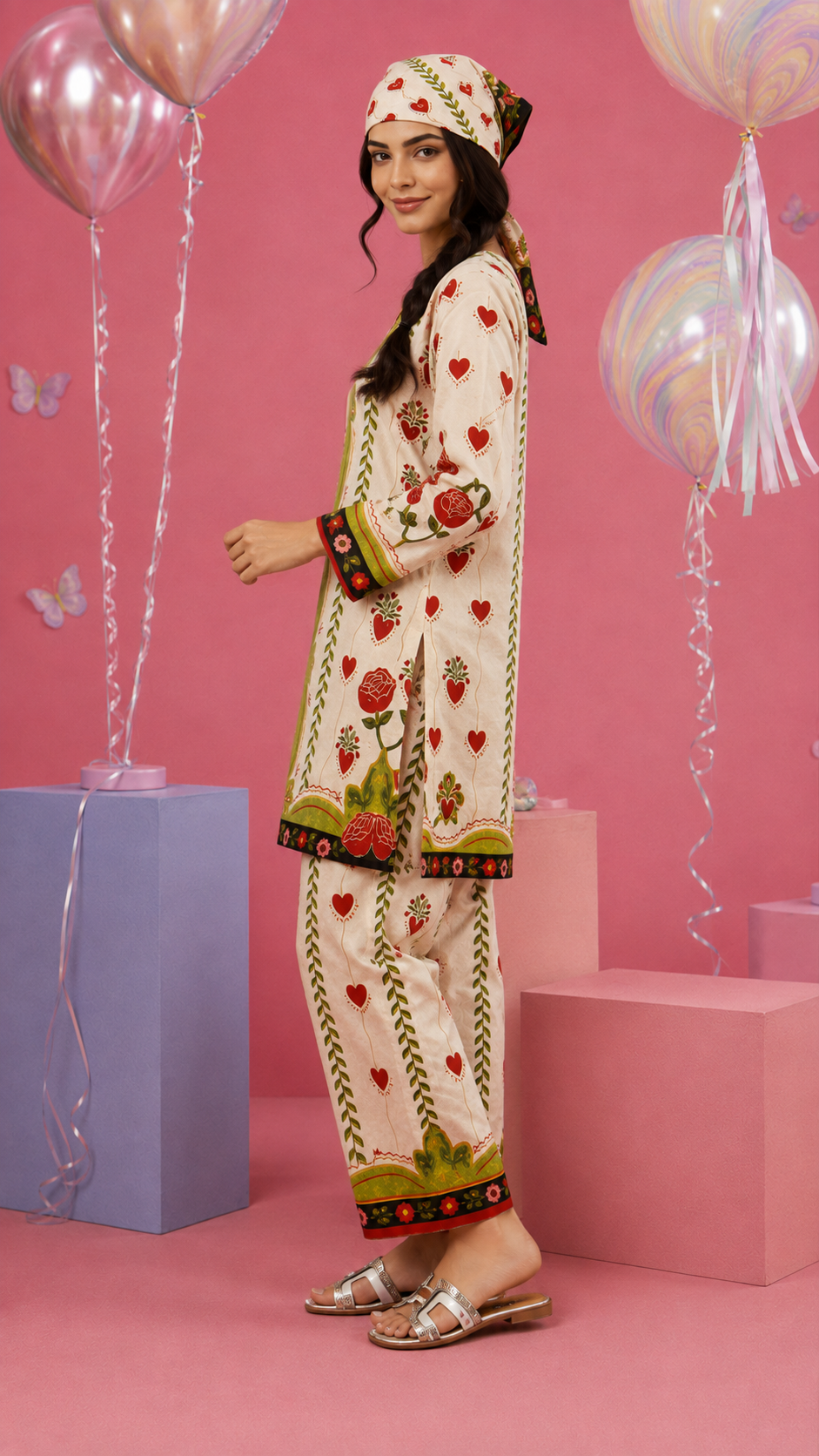 Regalia Cocoon 6 Chapter Floral Printed UNSTITCHED SUIT Printed 2 Piece Suit for Women