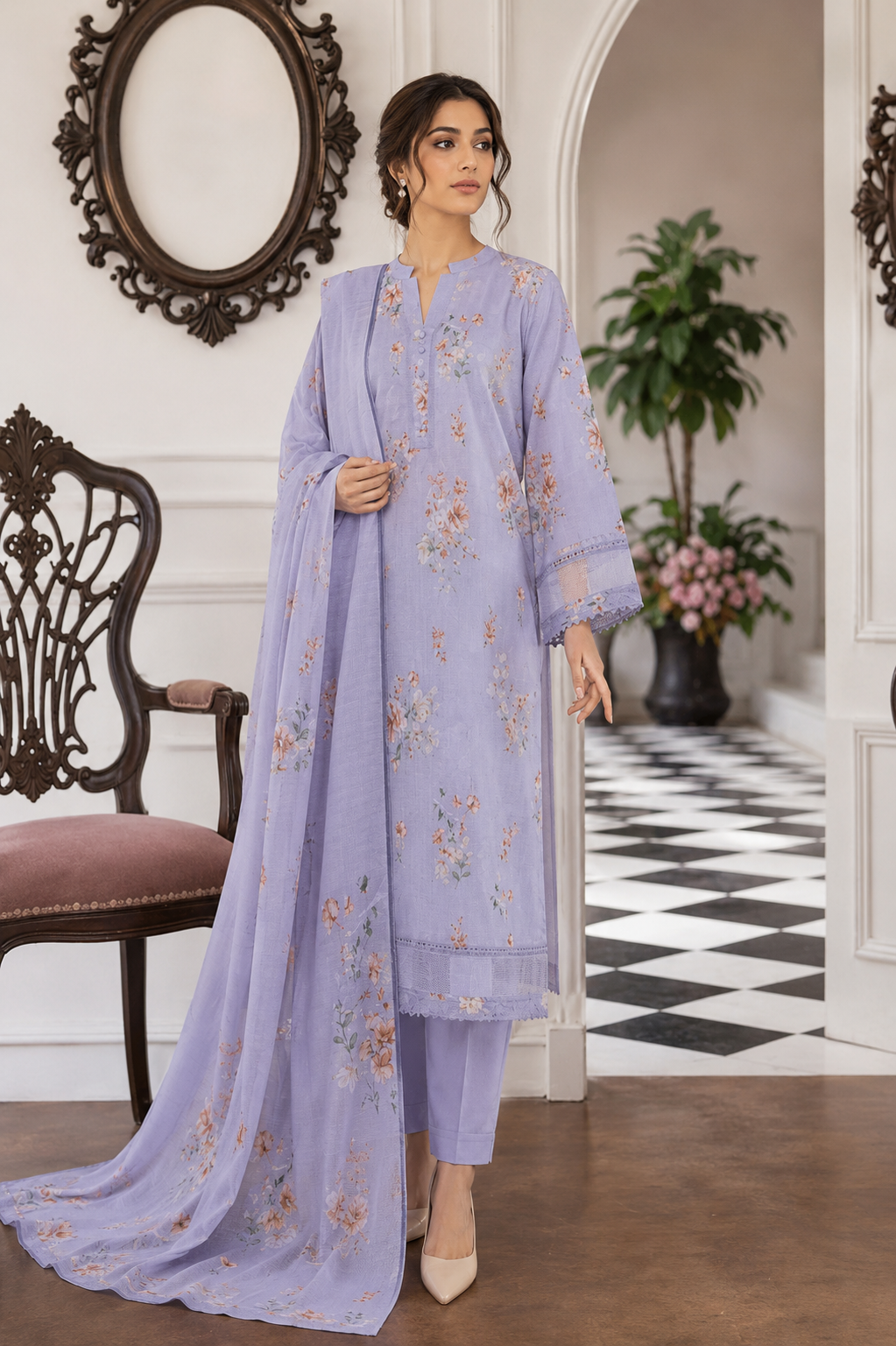 MTJ Tariq Jamil 3 Piece Printed Lawn Suit | Premium Unstitched Summer Collection 2026