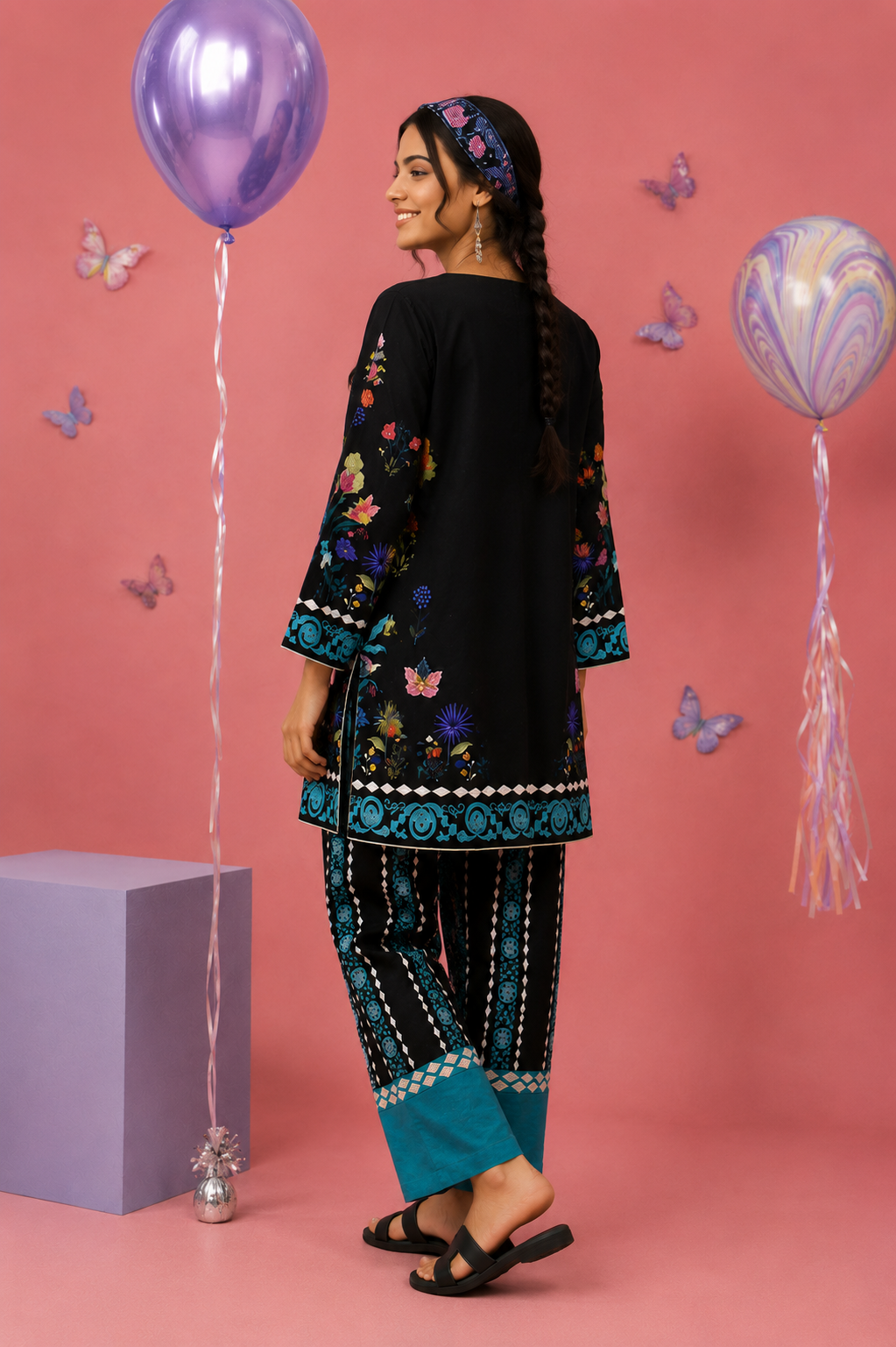 Regalia Cocoon 6 Chapter Floral Printed UNSTITCHED SUIT Printed 2 Piece Suit for Women