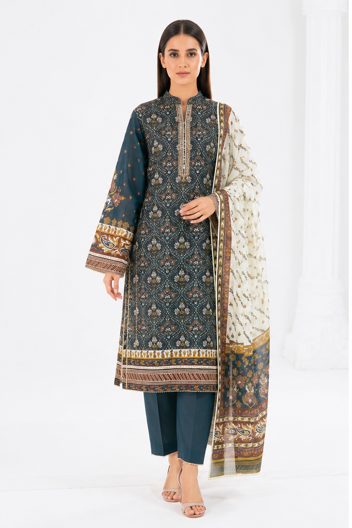 GULAHMED DIGITAL PRINTED LAWN 3 PIECE UNSTITCHED SUIT