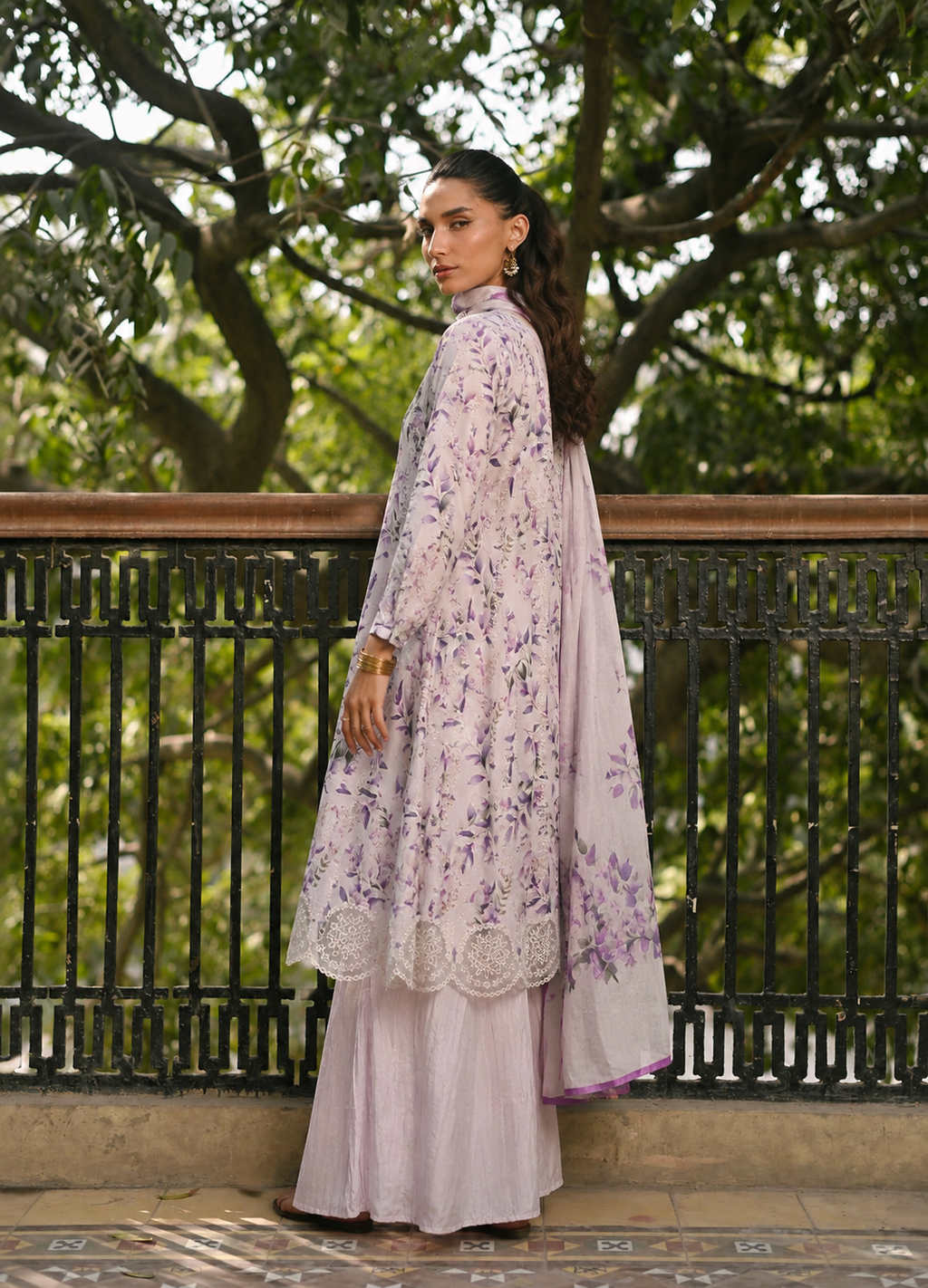 GulAhmed 3-Piece Summer Lawn Suit – Embroidered Printed Shirt with Lawn Dupatta & Dyed Trouser