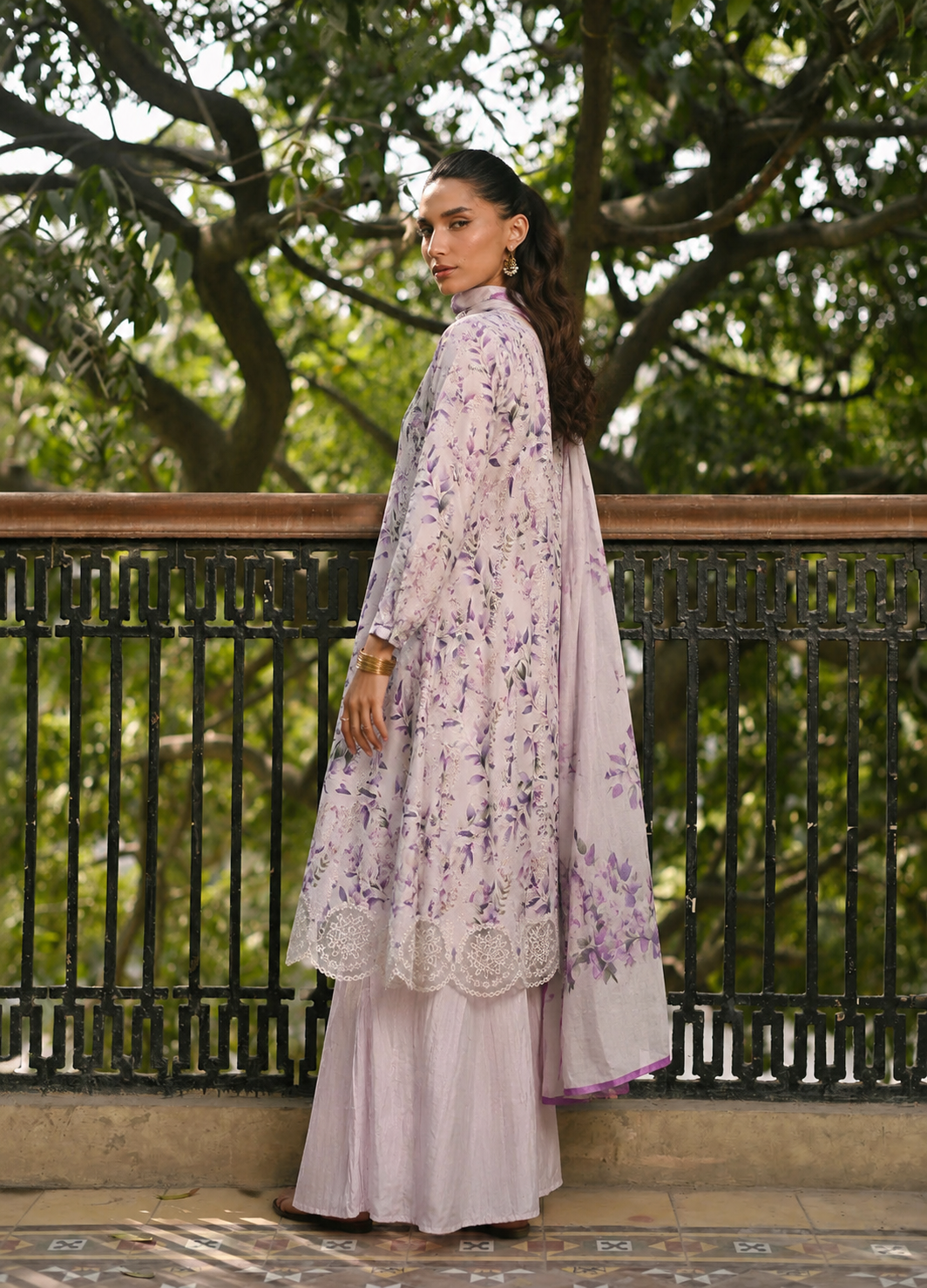 GulAhmed 3-Piece Summer Lawn Suit – Embroidered Printed Shirt with Lawn Dupatta & Dyed Trouser