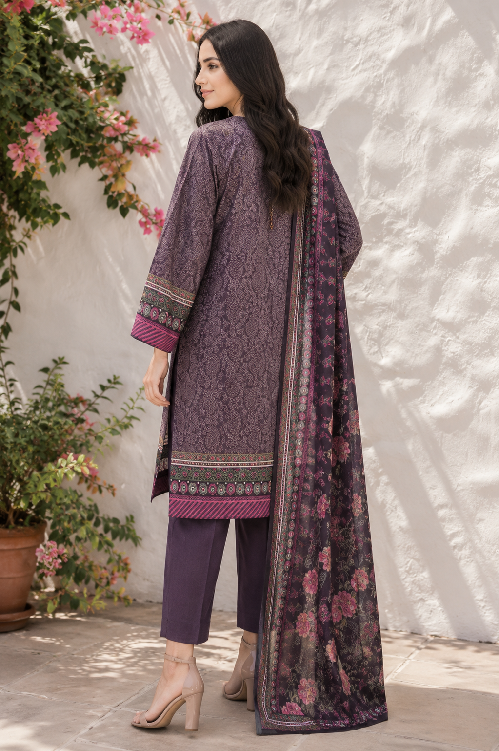 Limelight 2-Piece Digital Printed Suit – Unstitched Cambric Shirt | with Lawn Dupatta