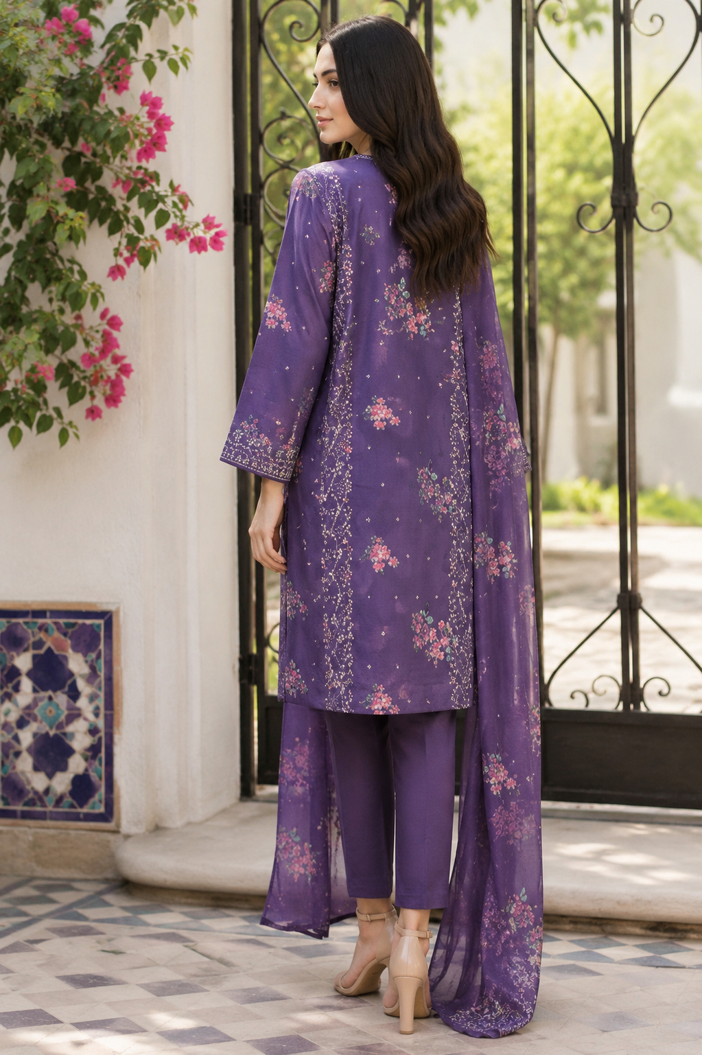 Limelight 2-Piece Digital Printed Suit – Unstitched Cambric Shirt | with Lawn Dupatta