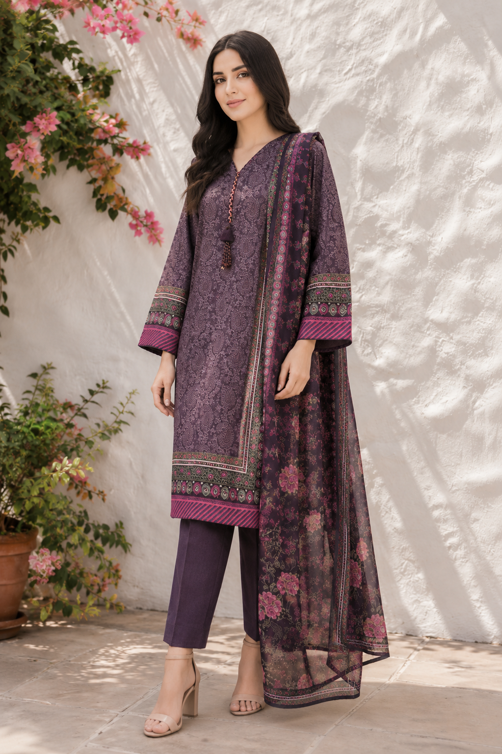 Limelight 2-Piece Digital Printed Suit – Unstitched Cambric Shirt | with Lawn Dupatta
