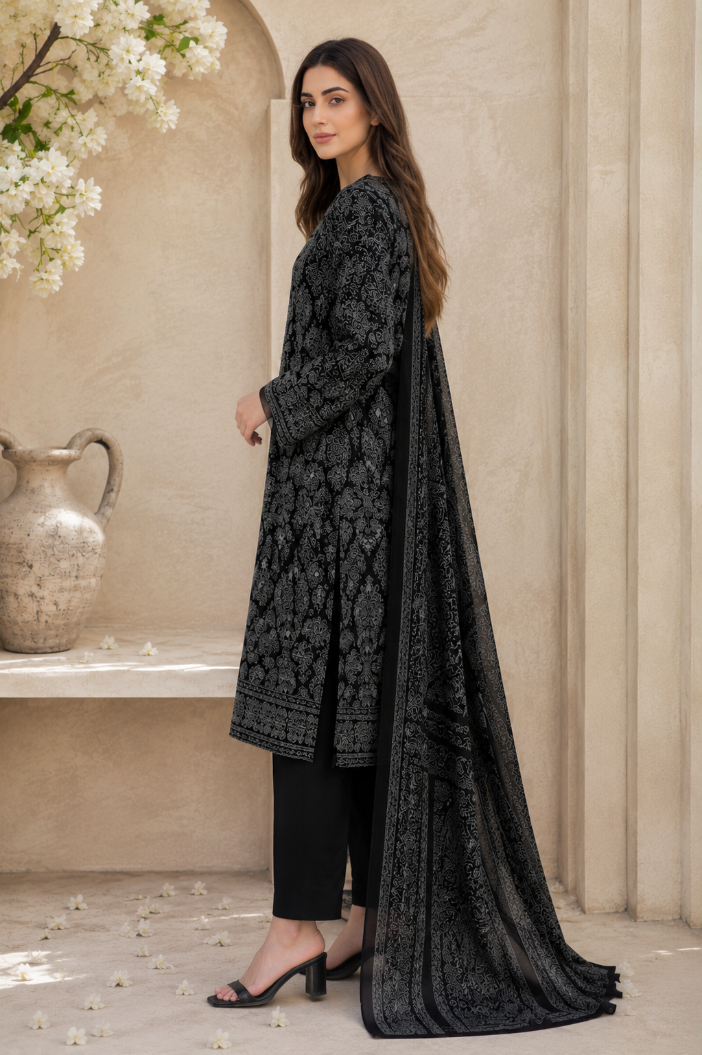 Limelight 2-Piece Digital Printed Suit – Unstitched Cambric Shirt | with Lawn Dupatta