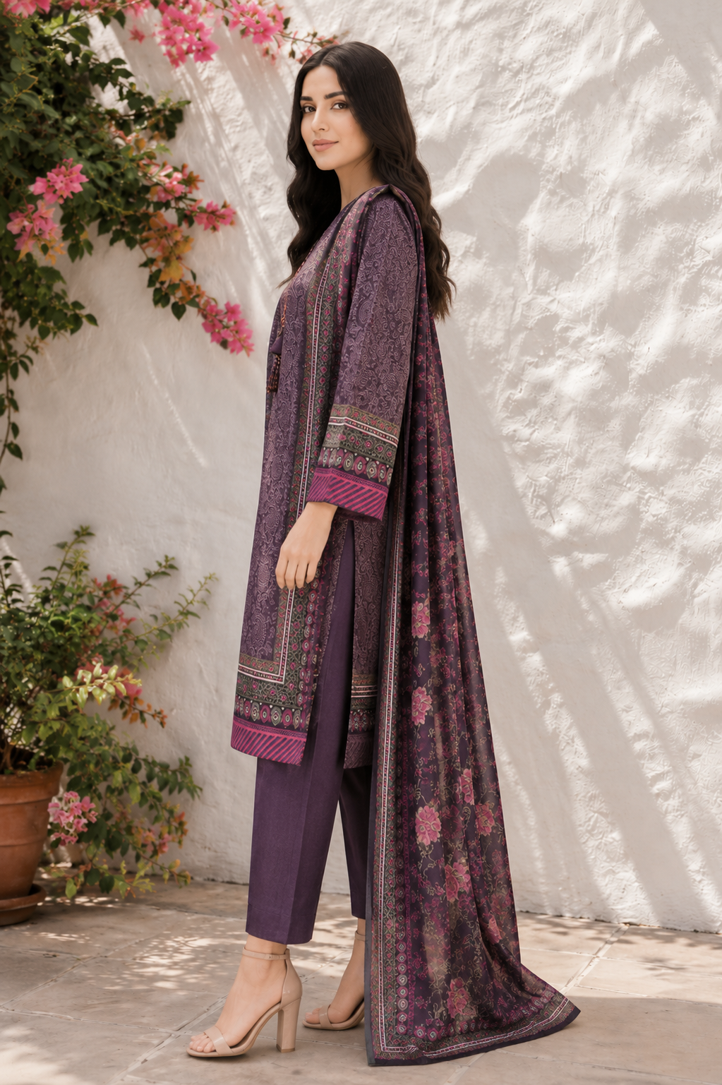 Limelight 2-Piece Digital Printed Suit – Unstitched Cambric Shirt | with Lawn Dupatta