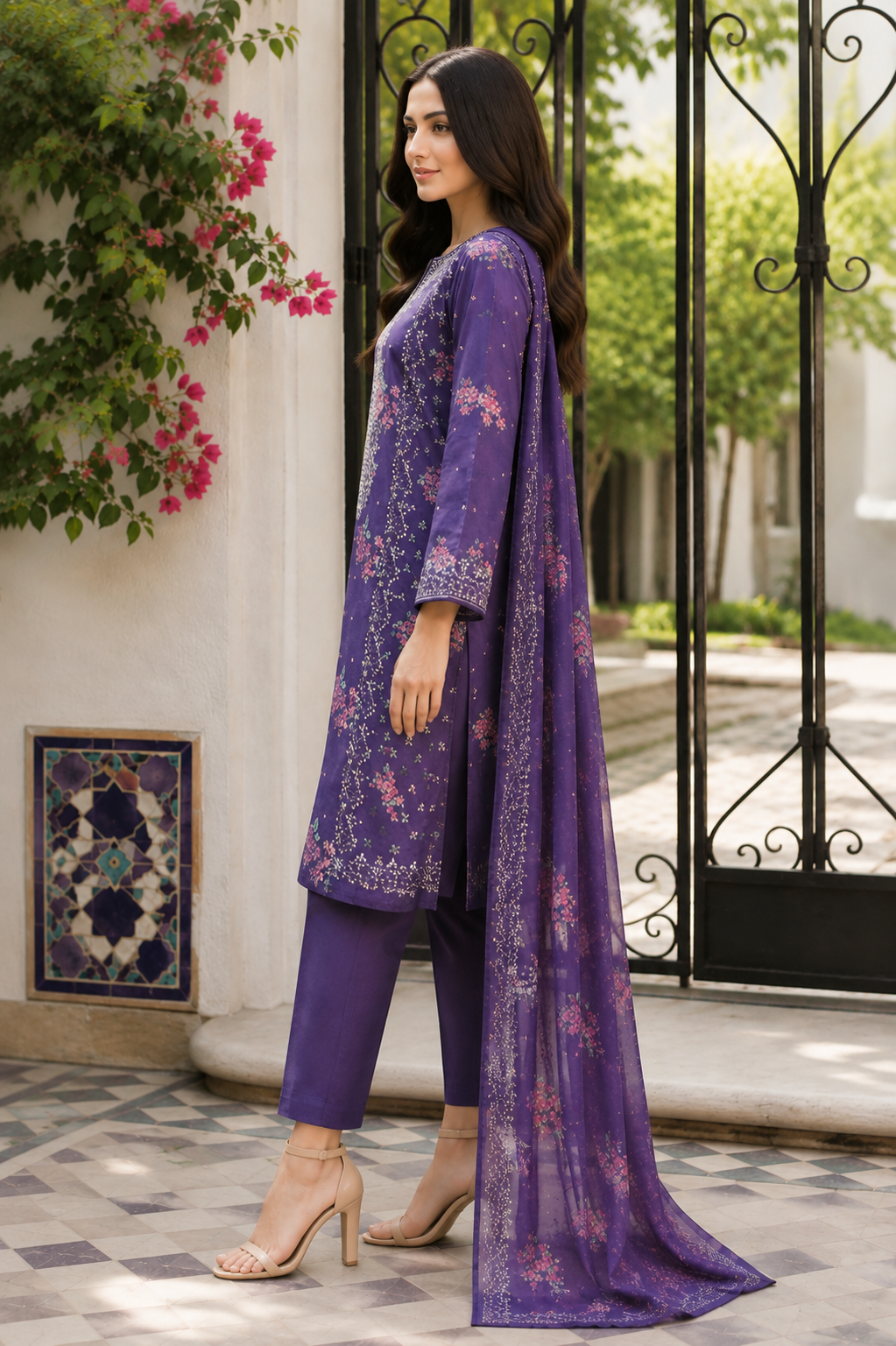 Limelight 2-Piece Digital Printed Suit – Unstitched Cambric Shirt | with Lawn Dupatta