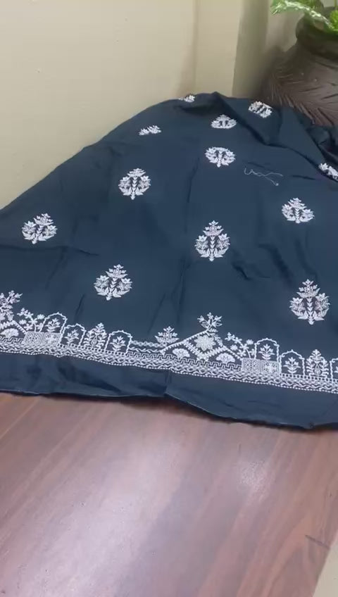 Unstitched 2 piece emroidered shirt & trouser