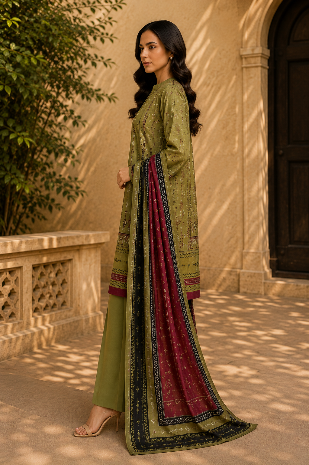 Sapphire Intermix 3-Piece Digital Printed Lawn Suit – Unstitched Shirt, Dupatta & Dyed Trouser