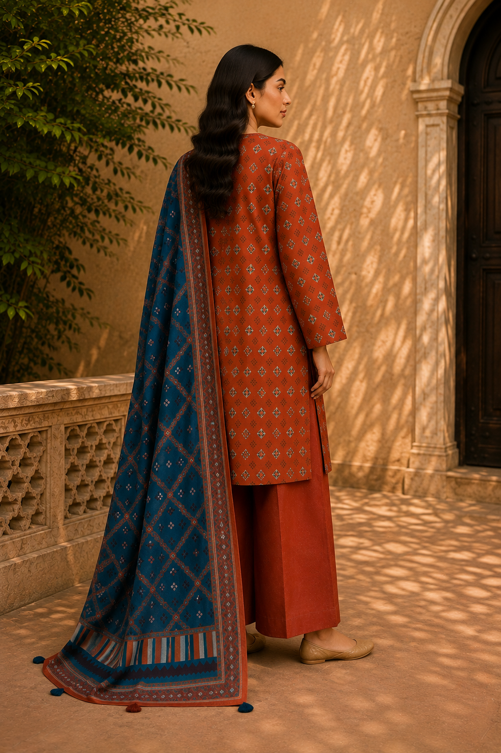Sapphire Intermix 3-Piece Digital Printed Lawn Suit – Unstitched Shirt, Dupatta & Dyed Trouser