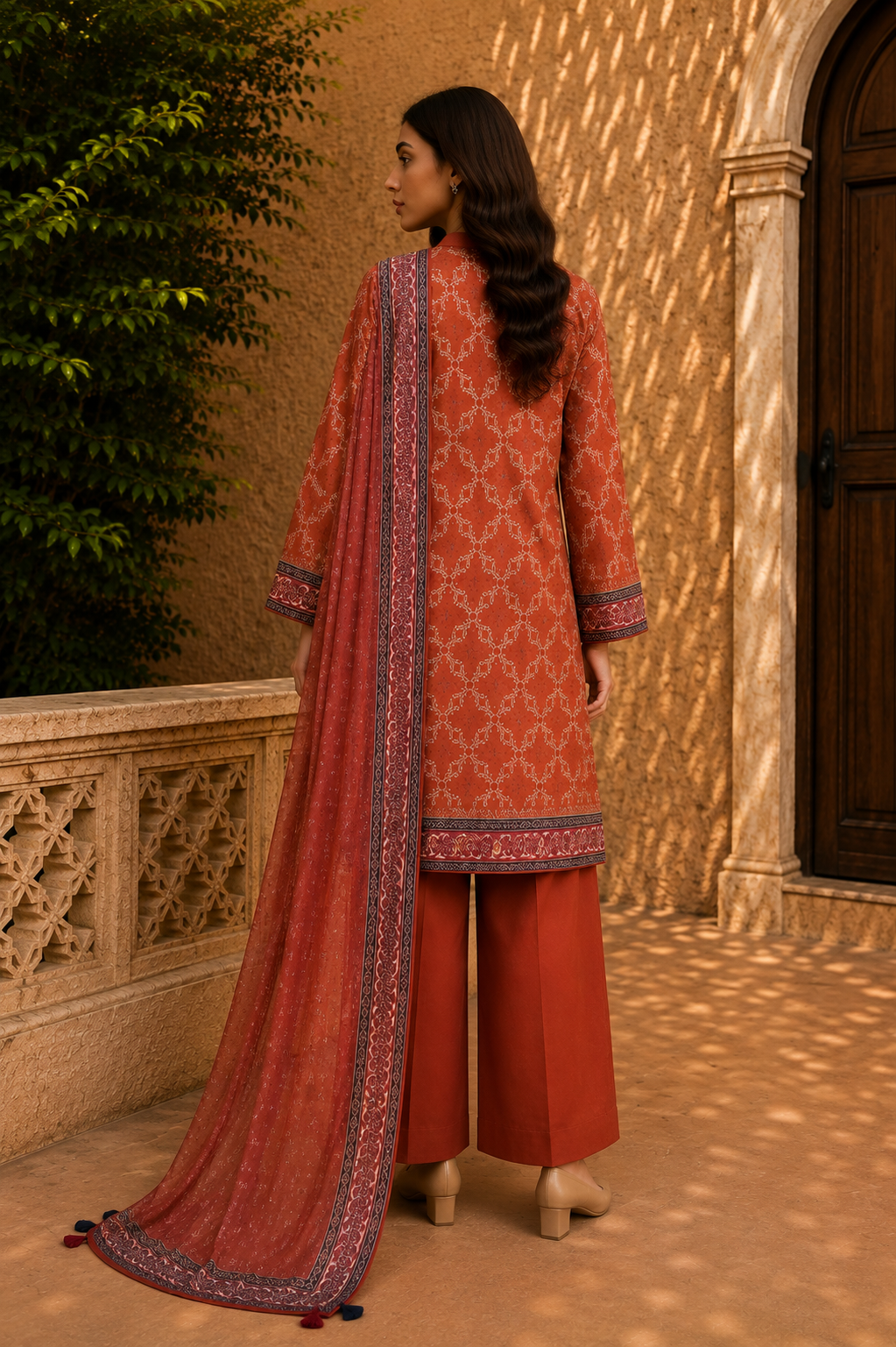 Sapphire Intermix 3-Piece Digital Printed Lawn Suit – Unstitched Shirt, Dupatta & Dyed Trouser