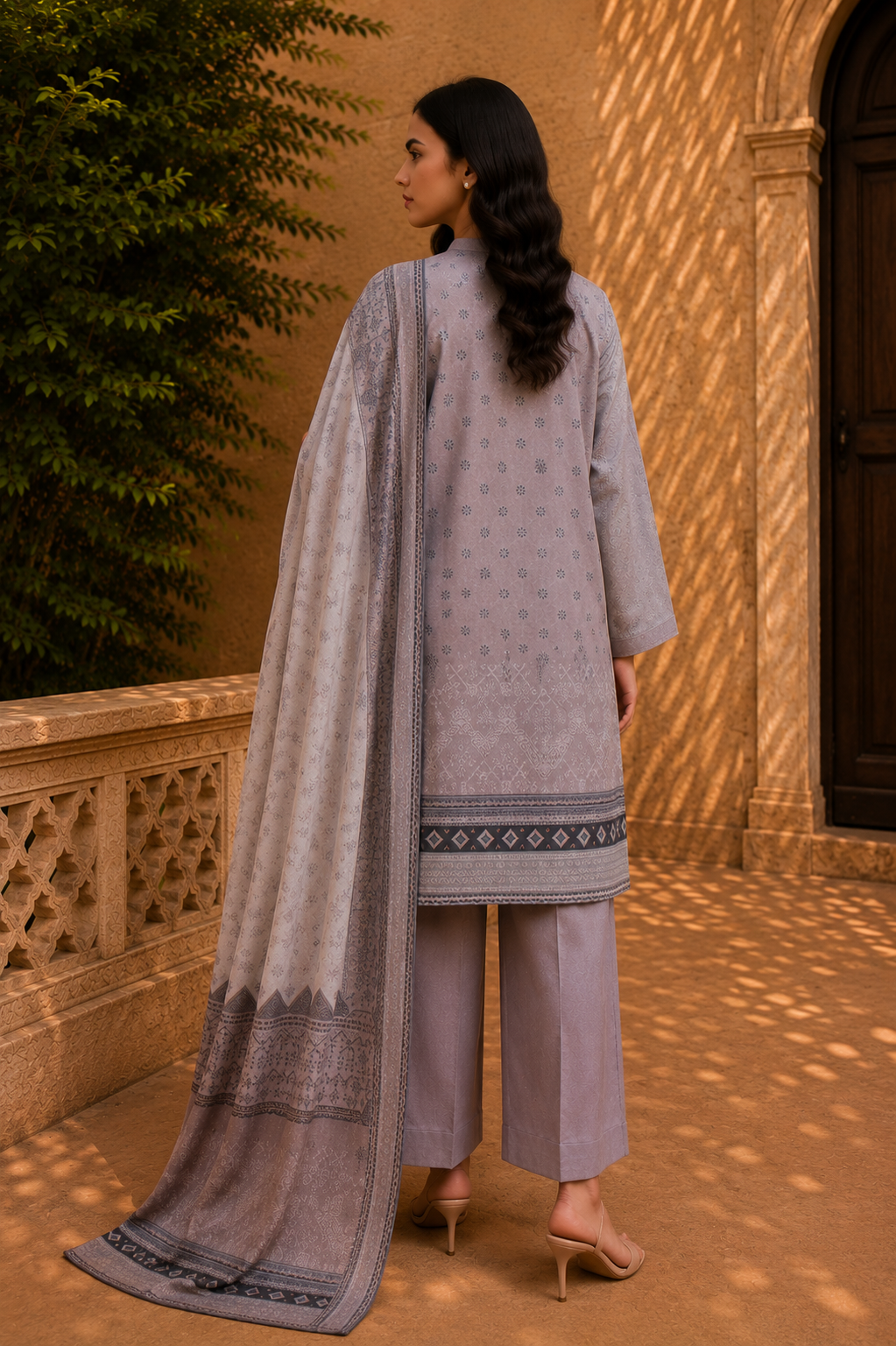 Sapphire Intermix 3-Piece Digital Printed Lawn Suit – Unstitched Shirt, Dupatta & Dyed Trouser