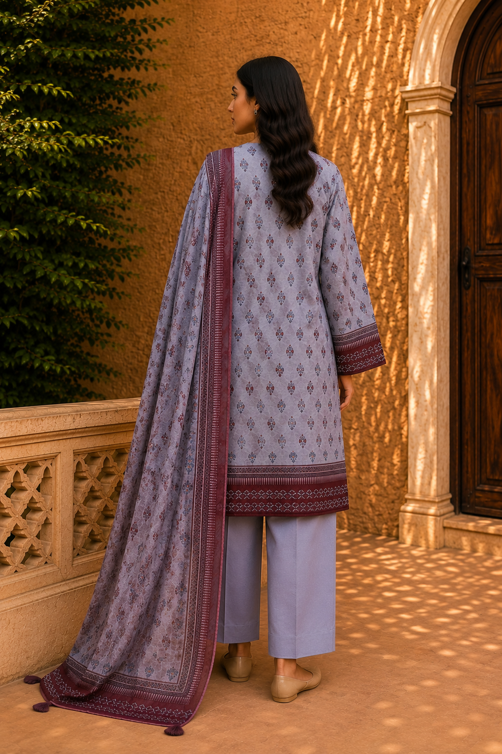 Sapphire Intermix 3-Piece Digital Printed Lawn Suit – Unstitched Shirt, Dupatta & Dyed Trouser