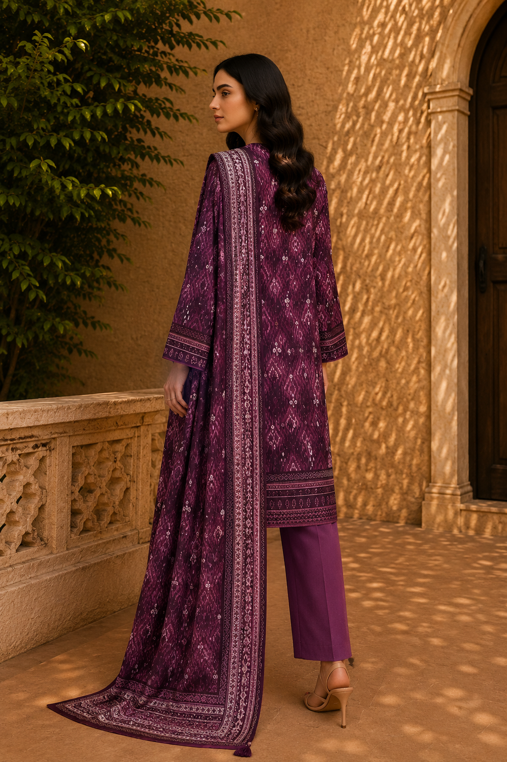 Sapphire Intermix 3-Piece Digital Printed Lawn Suit – Unstitched Shirt, Dupatta & Dyed Trouser