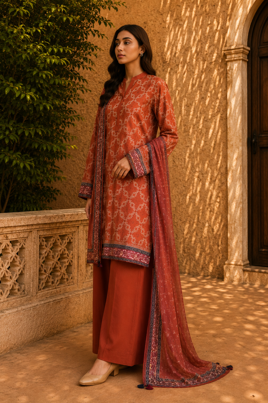 Sapphire Intermix 3-Piece Digital Printed Lawn Suit – Unstitched Shirt, Dupatta & Dyed Trouser