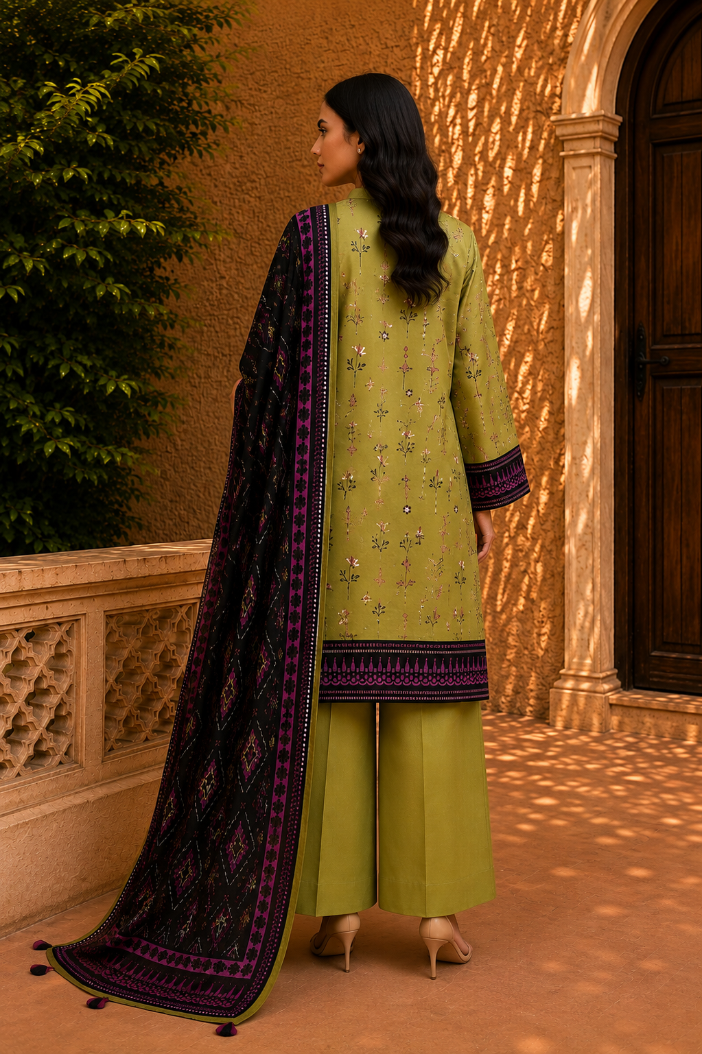 Sapphire Intermix 3-Piece Digital Printed Lawn Suit – Unstitched Shirt, Dupatta & Dyed Trouser