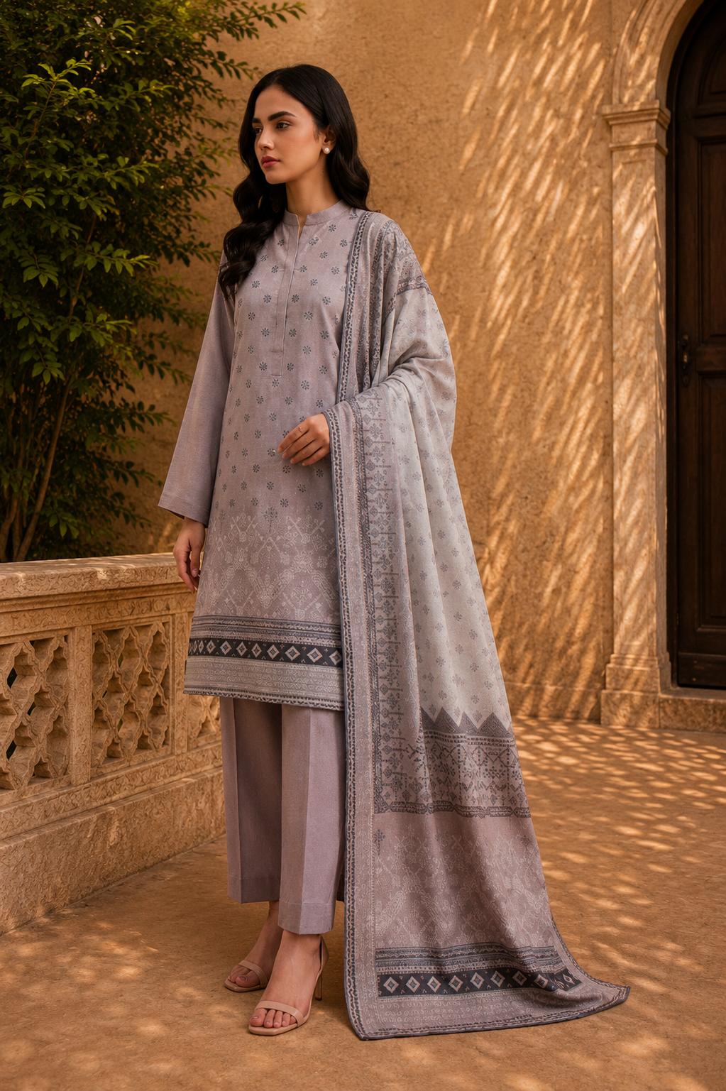 Sapphire Intermix 3-Piece Digital Printed Lawn Suit – Unstitched Shirt, Dupatta & Dyed Trouser