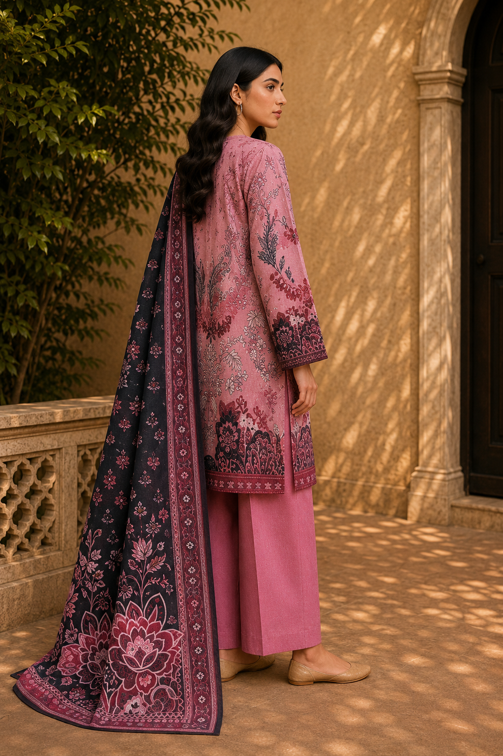 Sapphire Intermix 3-Piece Digital Printed Lawn Suit – Unstitched Shirt, Dupatta & Dyed Trouser