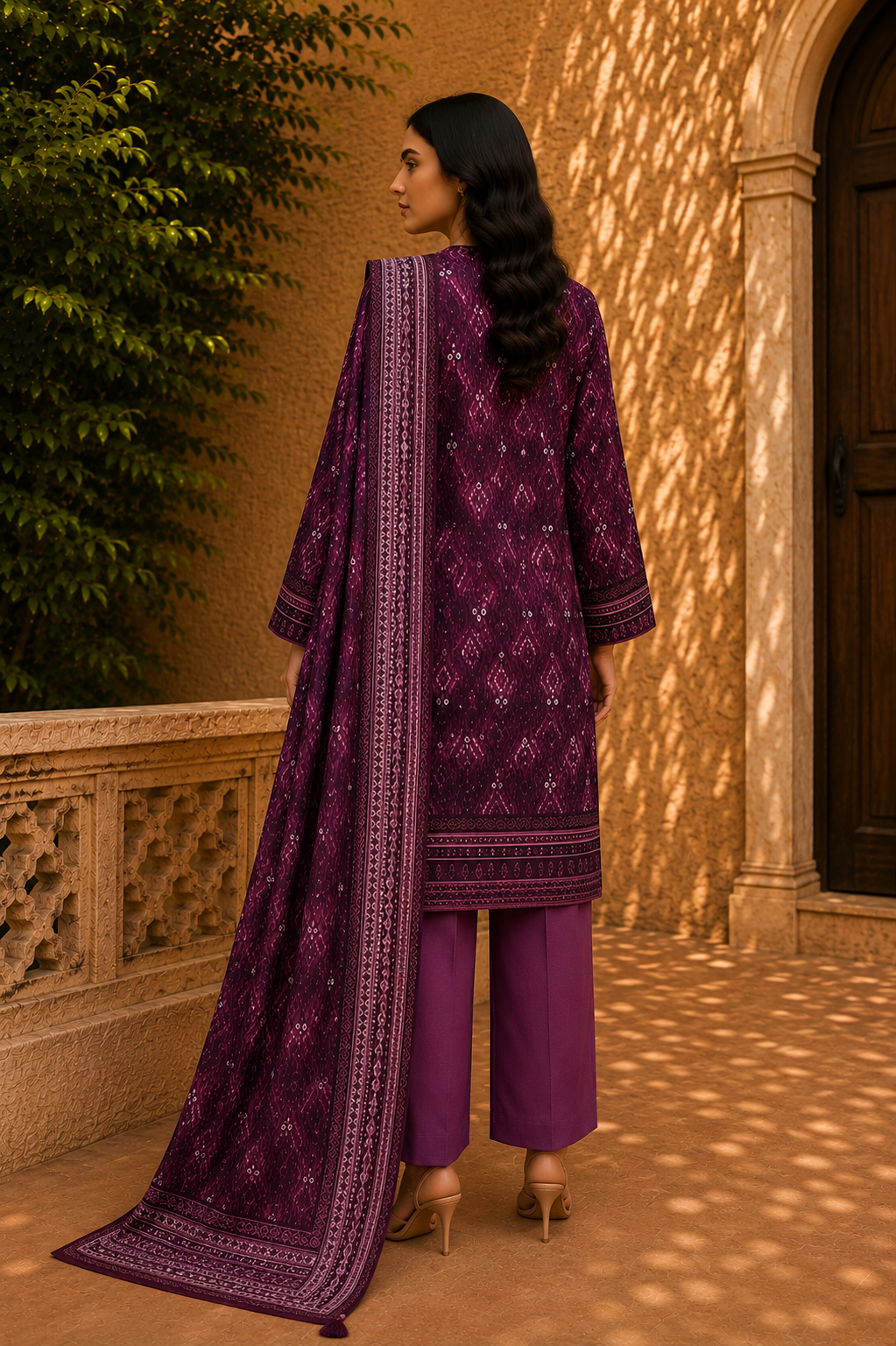 Sapphire Intermix 3-Piece Digital Printed Lawn Suit – Unstitched Shirt, Dupatta & Dyed Trouser